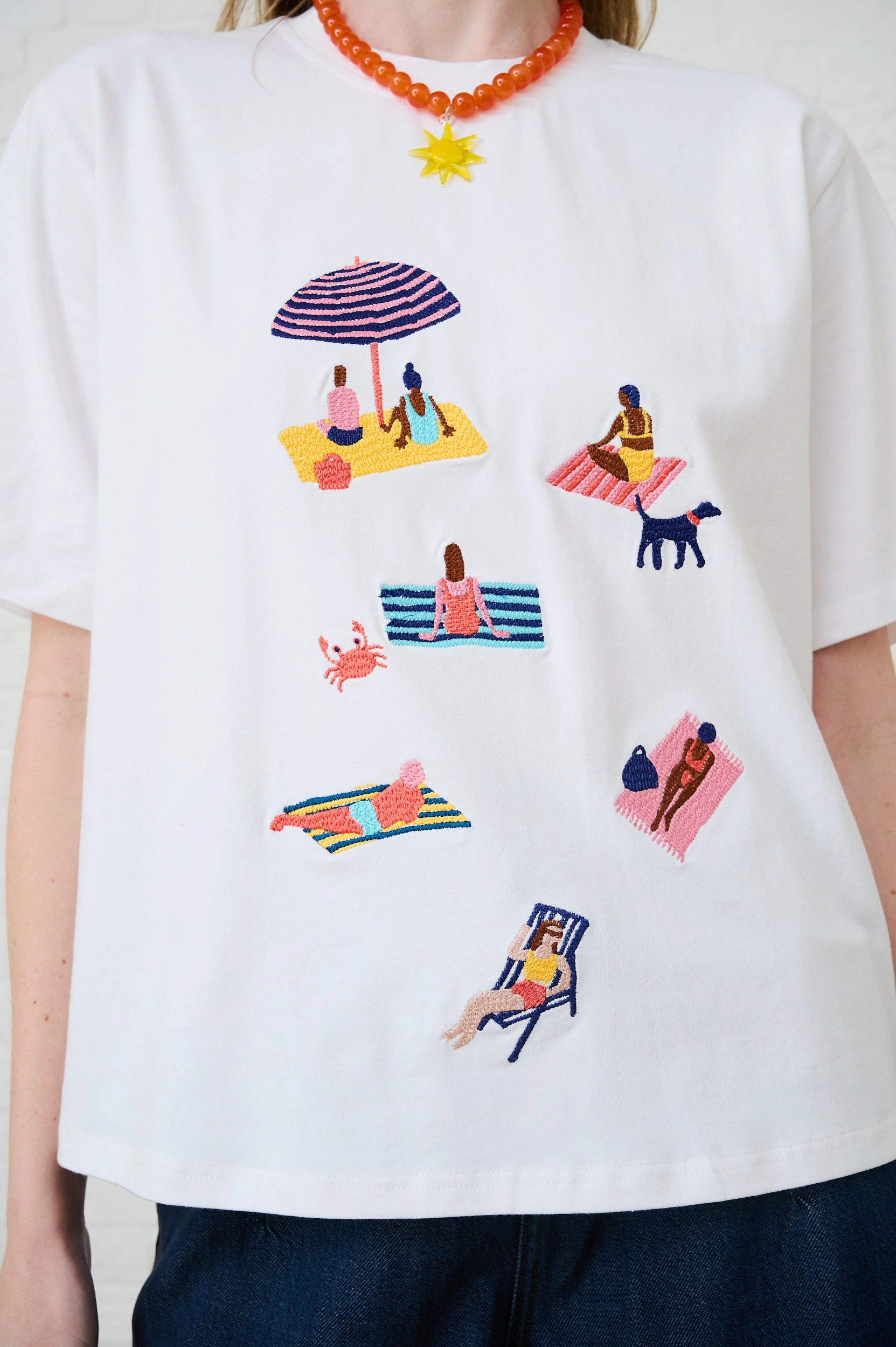 Fitted Blouse Minimalist Design The Beach Scene Boxy Tee