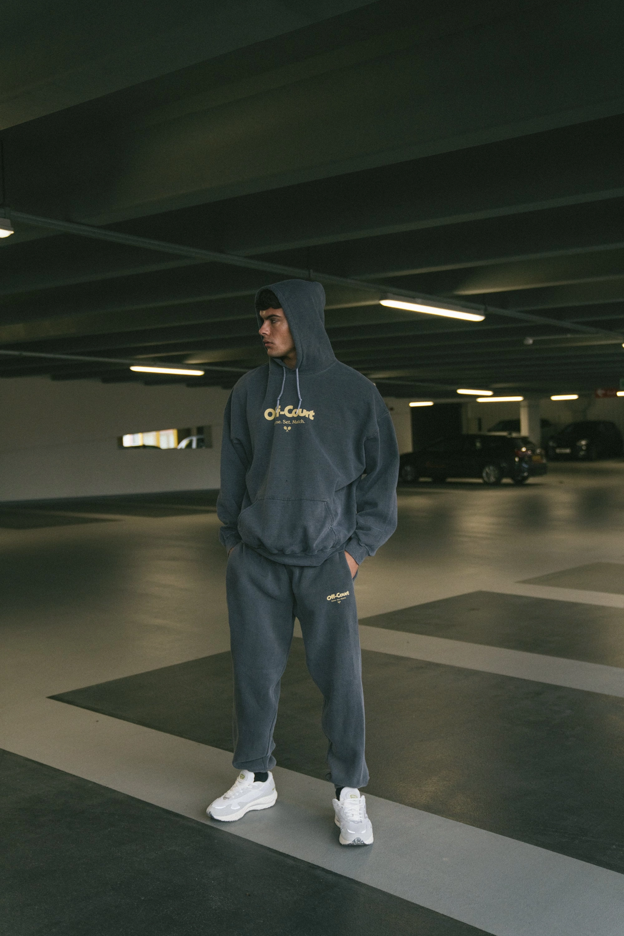 Vice 84 'Off-Court GSM' Vintage Washed Joggers - Charcoal LowProfileWaistband