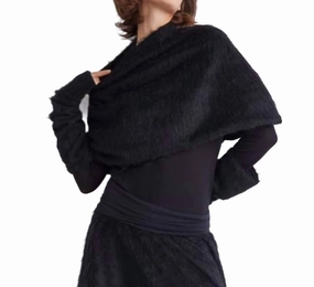Comfort Layer Soft Jersey Cosy Wrist Warmer Sweater In Black