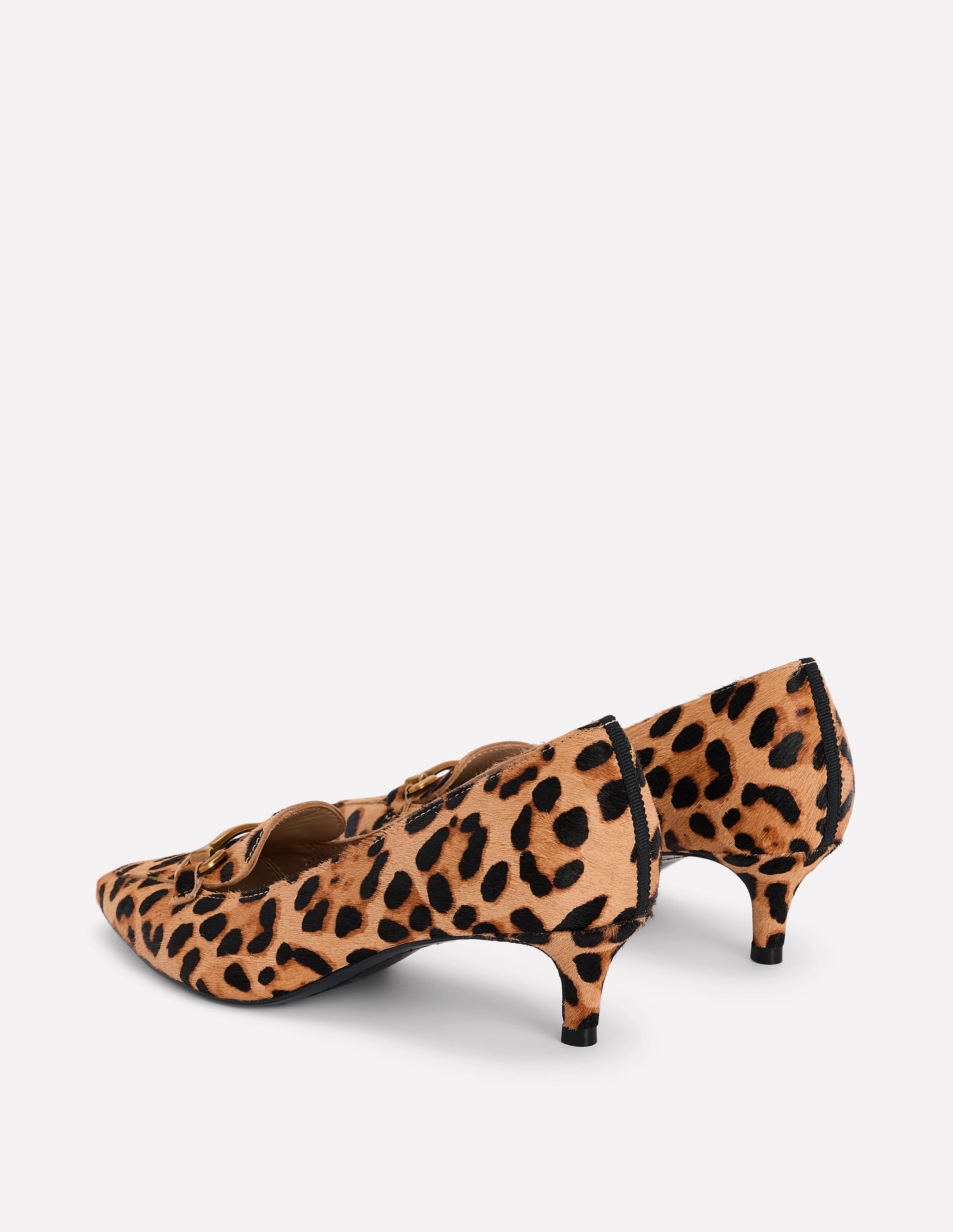 Ultra light synthetic leather Iris Heel Snaffle Point Loafer-Leopard