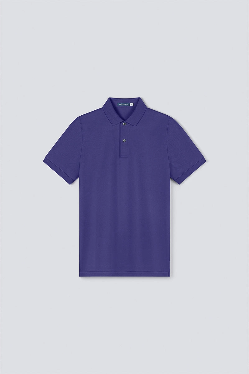 VISDRY? Pique Polo | Purple PT3936 Stylish Neckline NonIron Finish