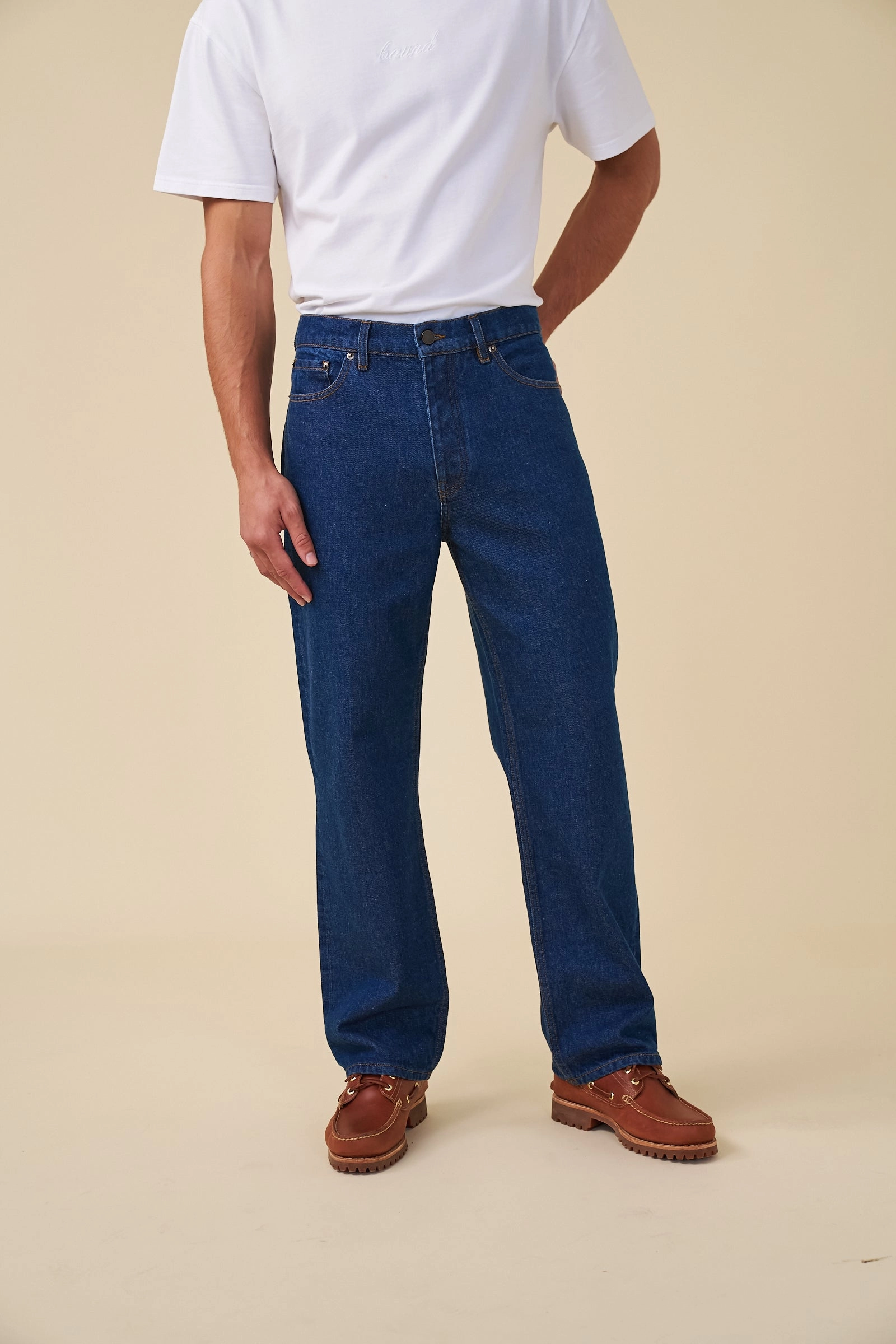 bound Union Denim Jean - Mid Blue Breathable fabric Modern Edge