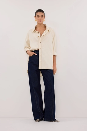 Chilly Day Comfort Flexible Gusset CARSON INDIGO TALL WIDE LEG JEAN