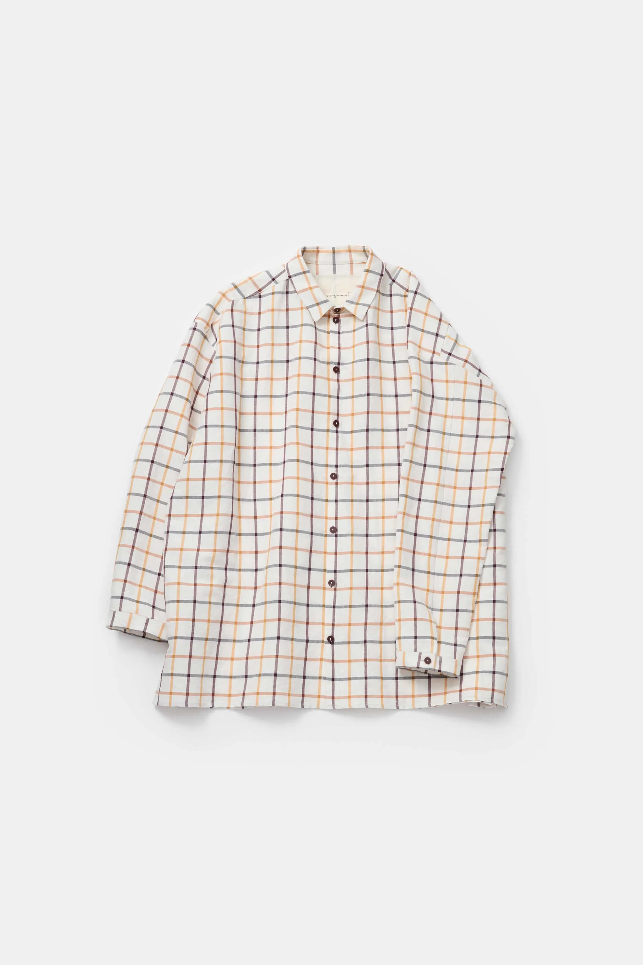 Classic Color Contemporary Design THE DRAUGHTSMAN SHIRT / COTTON LINEN TATTERSALL