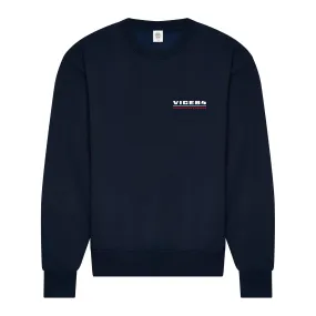 Chic Layering Cozy Knit Look Vice 84 'Acad??mie des Sports Logo' Heavyweight Sweater - Navy