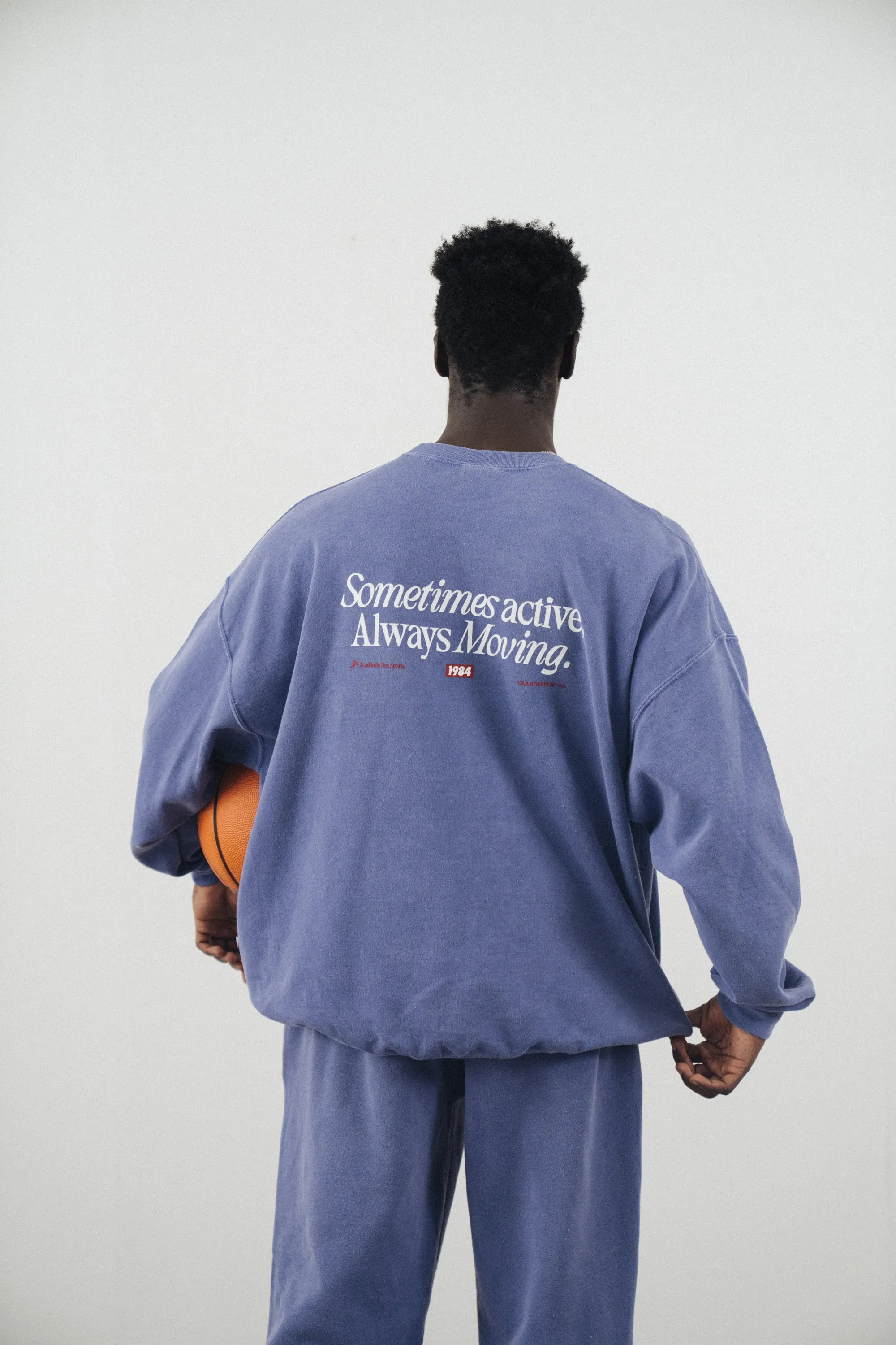 Vice 84 'Always Moving' Vintage Washed Sweater - Violet Flexible Collar Opening