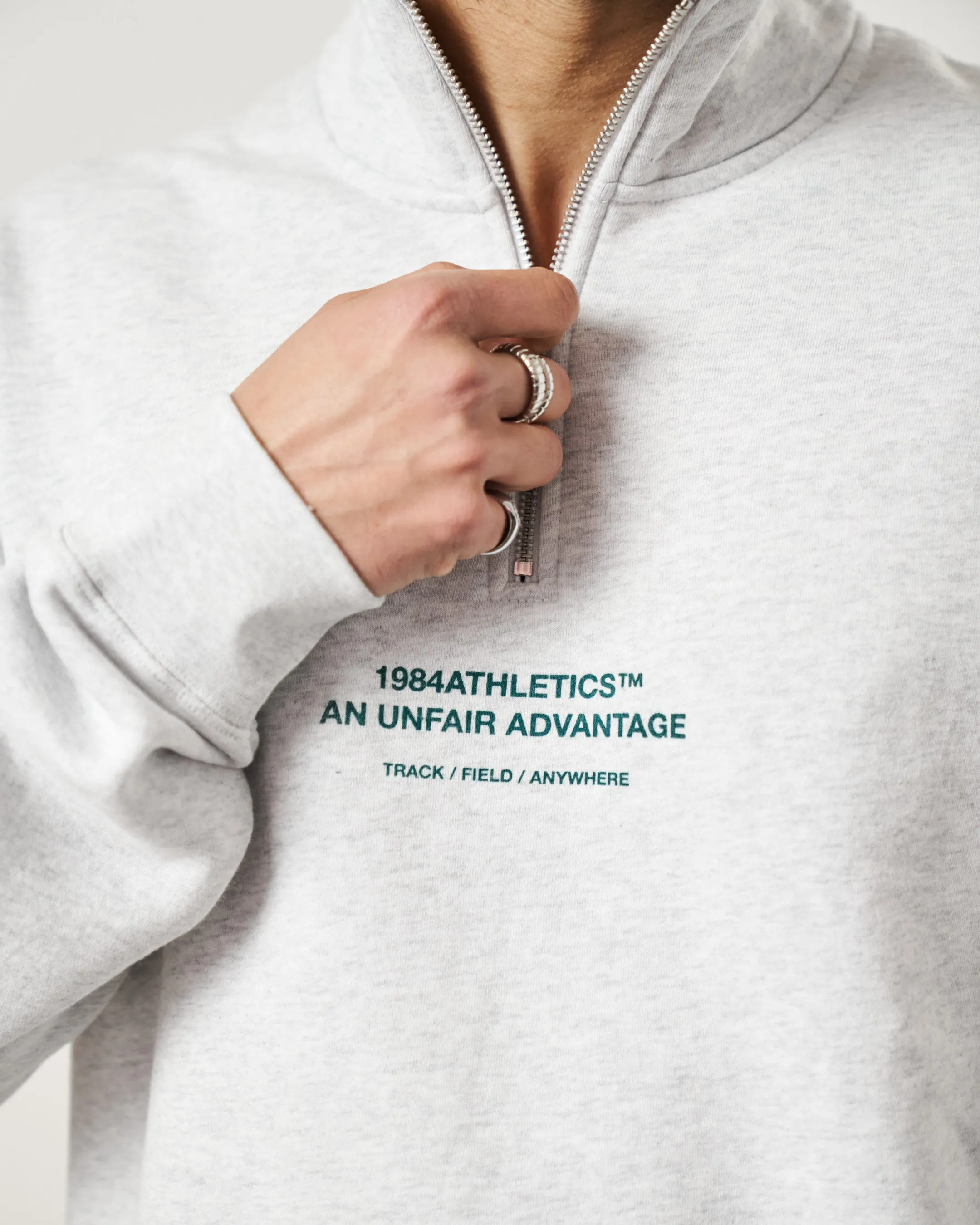 Stretch Knit Technology Vice 84 'Athletics' 1/4 Zip Sweater - Ash Grey
