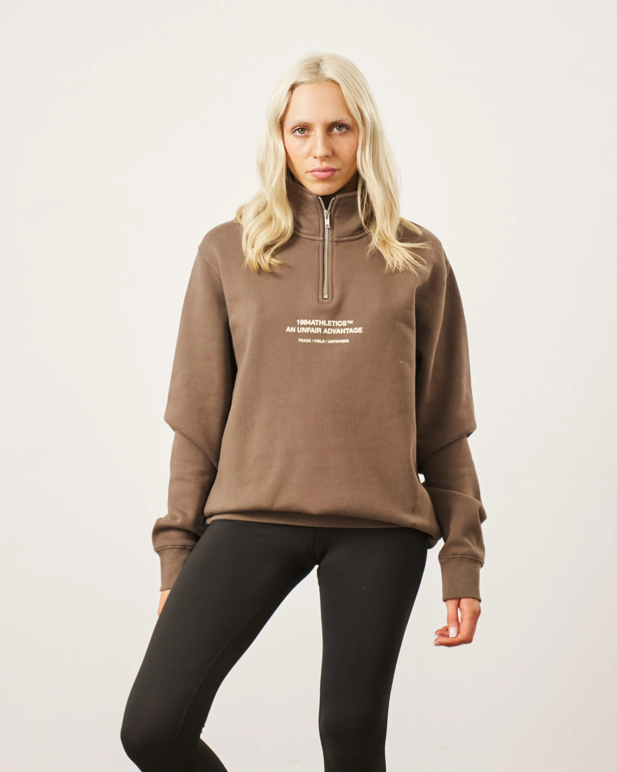 Thermal Insulation Design Vice 84 'Athletics' 1/4 Zip Sweater - Walnut