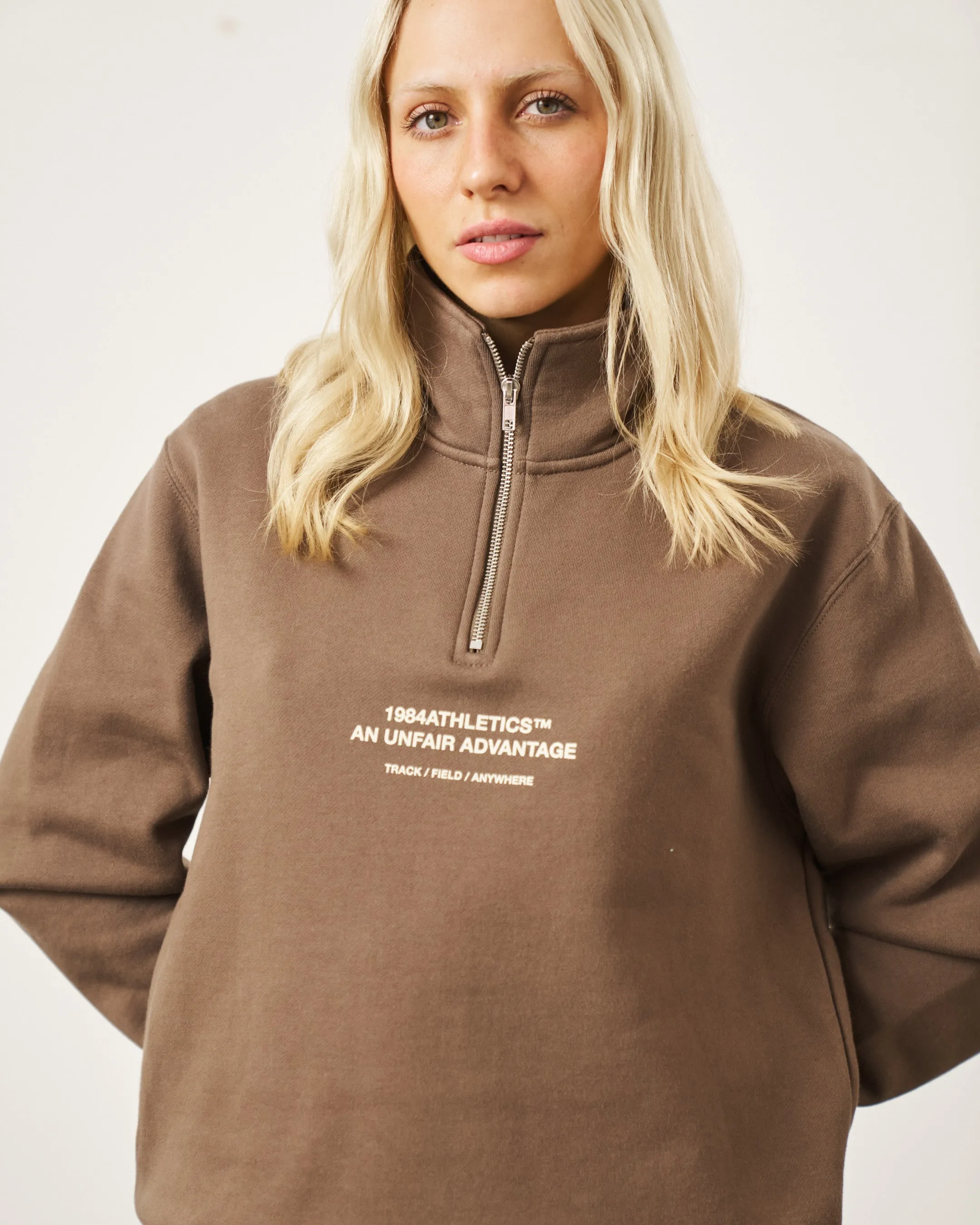 Vice 84 'Athletics' 1/4 Zip Sweater - Walnut Functional Layers