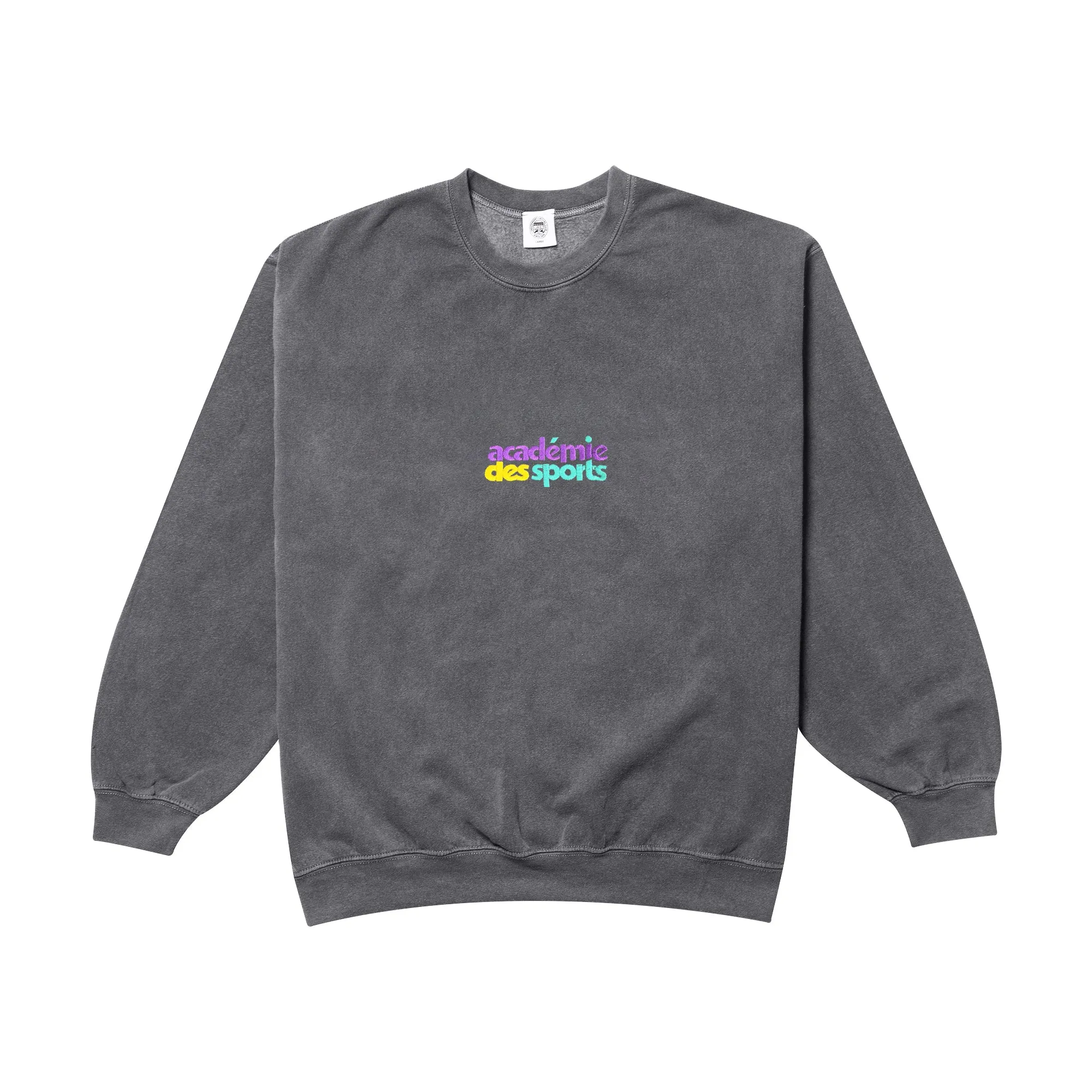 Vice 84 'Club Acad??mie' Embroidered Sweater - Vintage Washed Charcoal Comfy Look