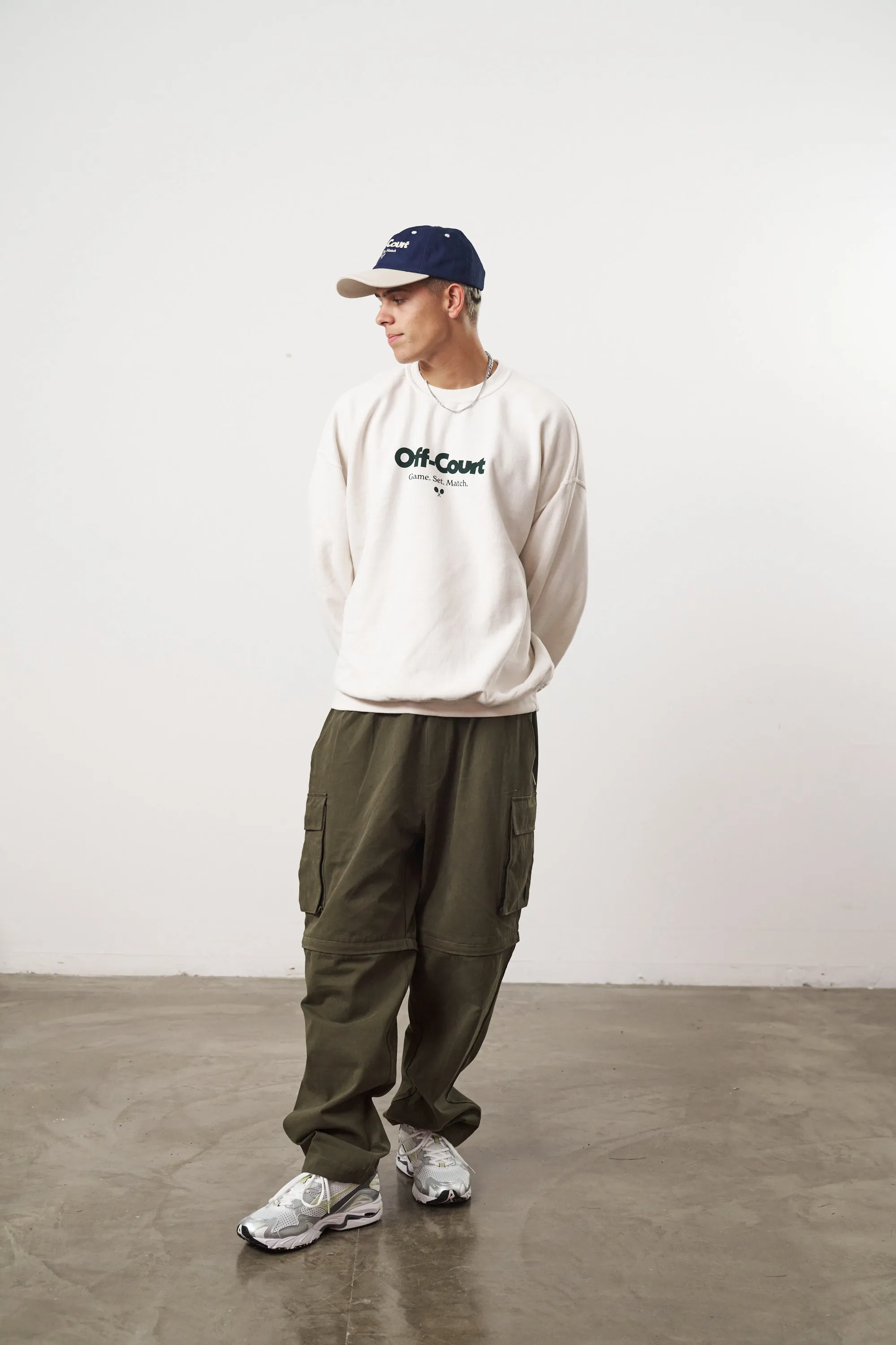 Vice 84 'Off-Court GSM' Vintage Washed Sweater - Cream Odor Resistant