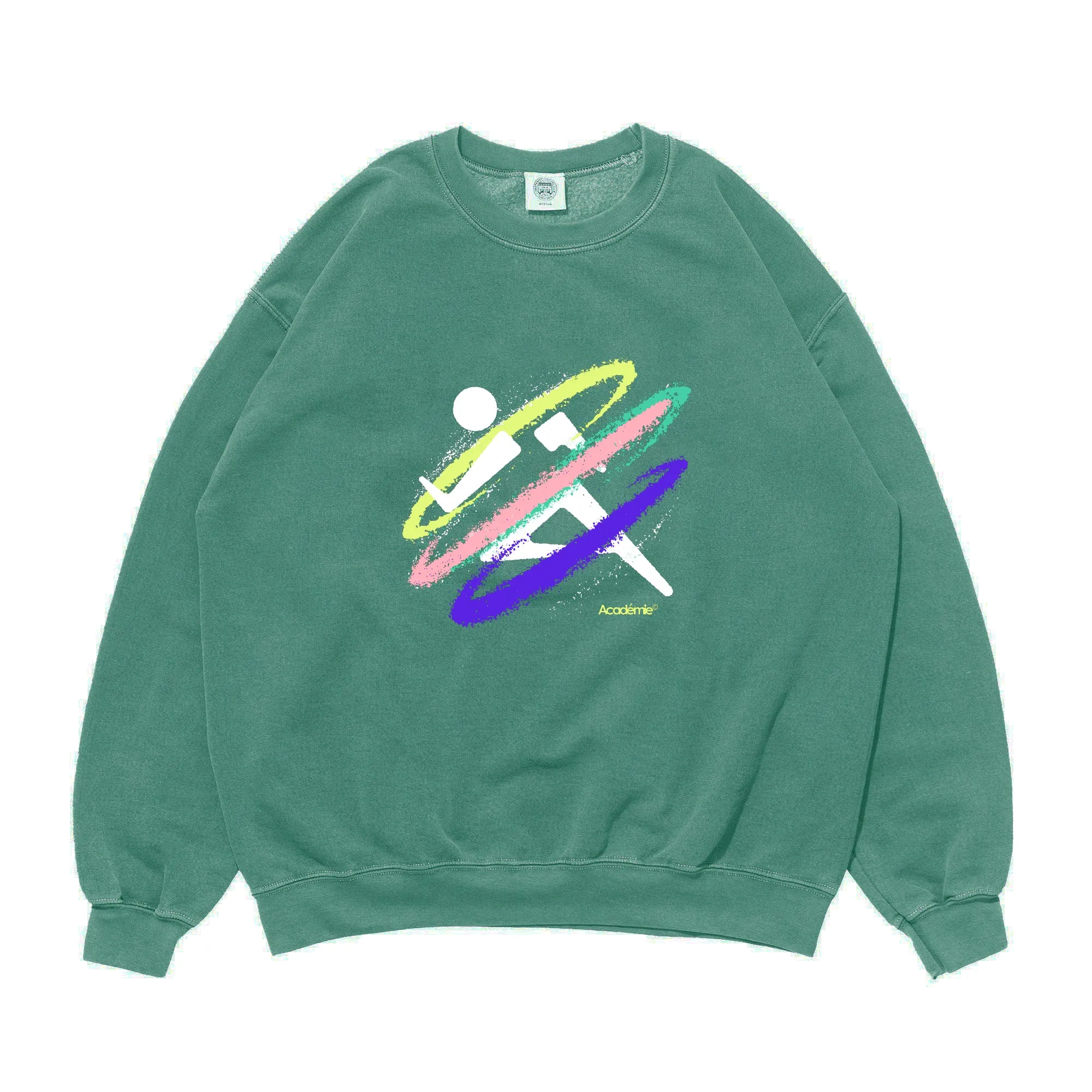 Vice 84 'Retro Spray' Vintage Washed Sweater - Green Recycled Fiber