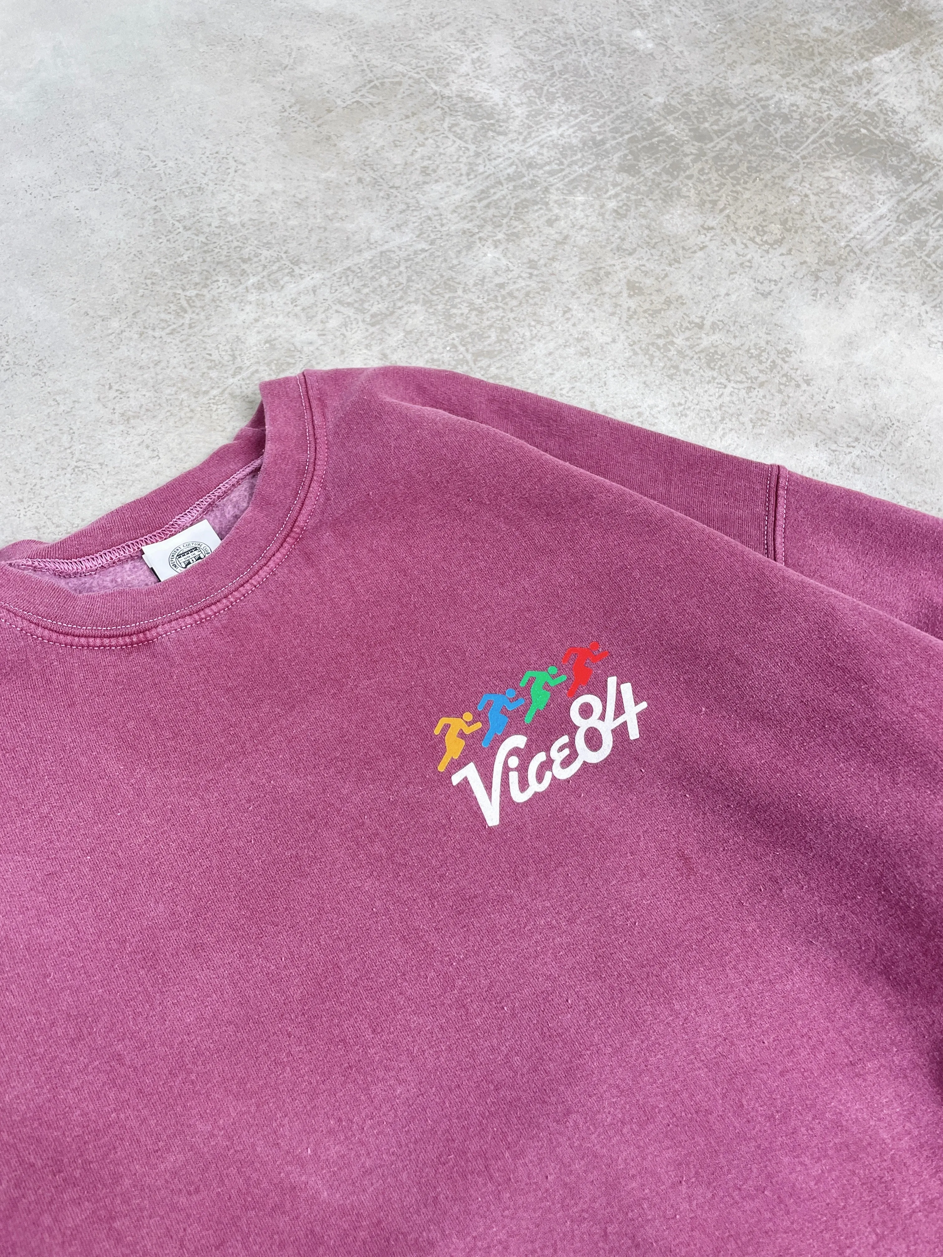 Layered Knit Style Vice 84 'Runner' Vintage Washed Sweater - Maroon