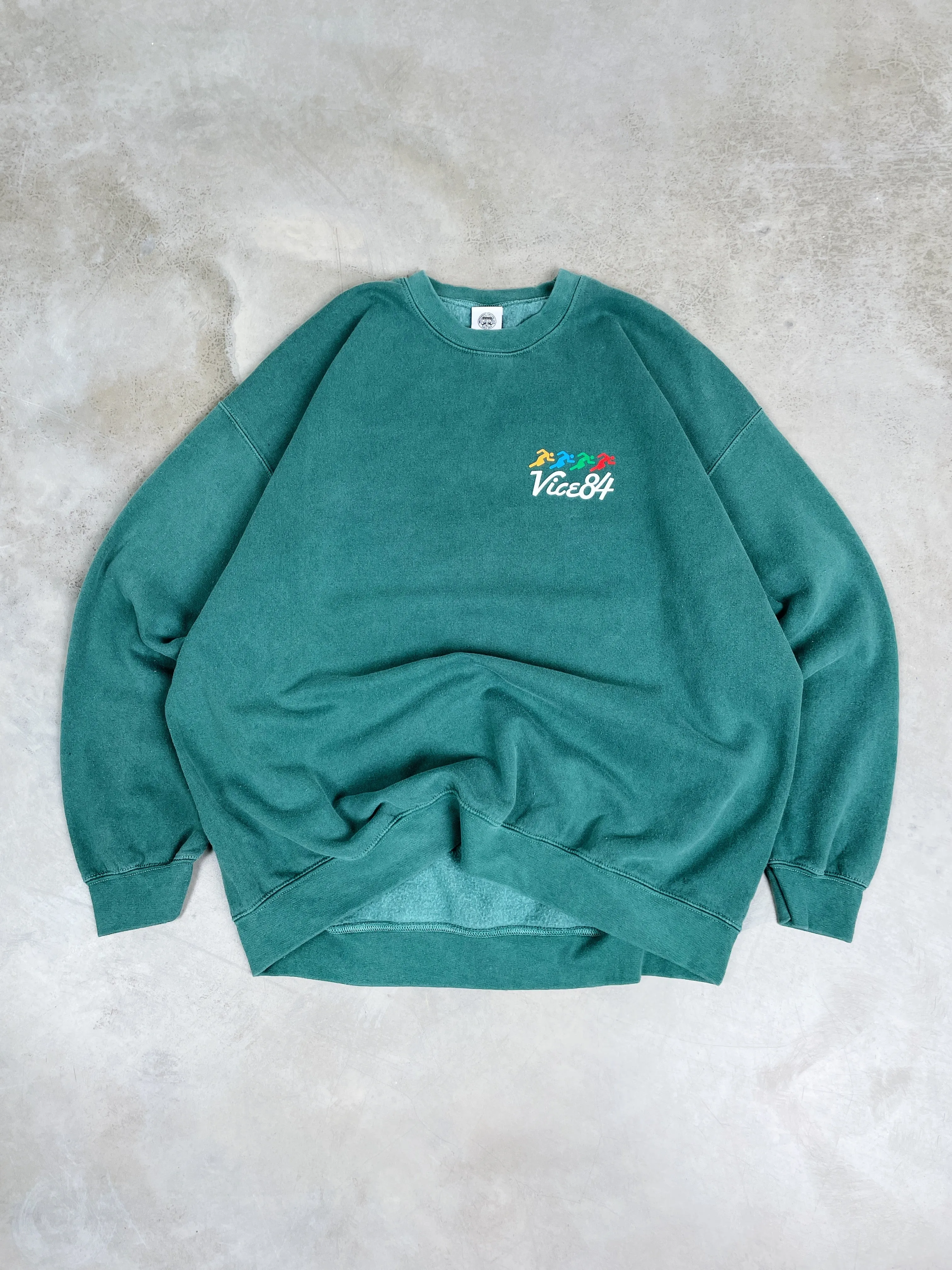 Luxury Comfort Vice 84 'Runner' Vintage Washed Sweater - Pine Green