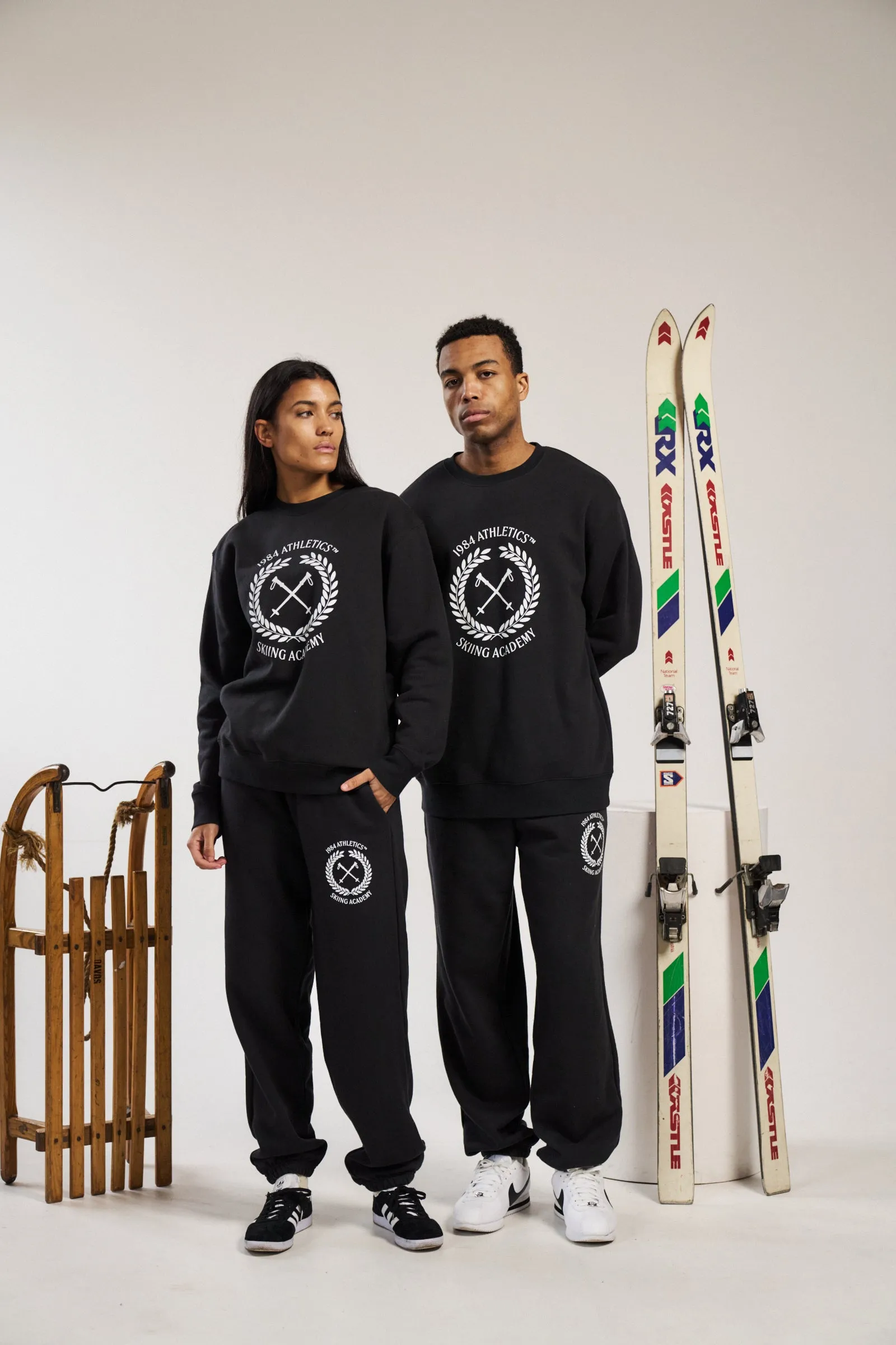 Vice 84 'Ski Academy' Crew Sweater - Black Warm Appeal