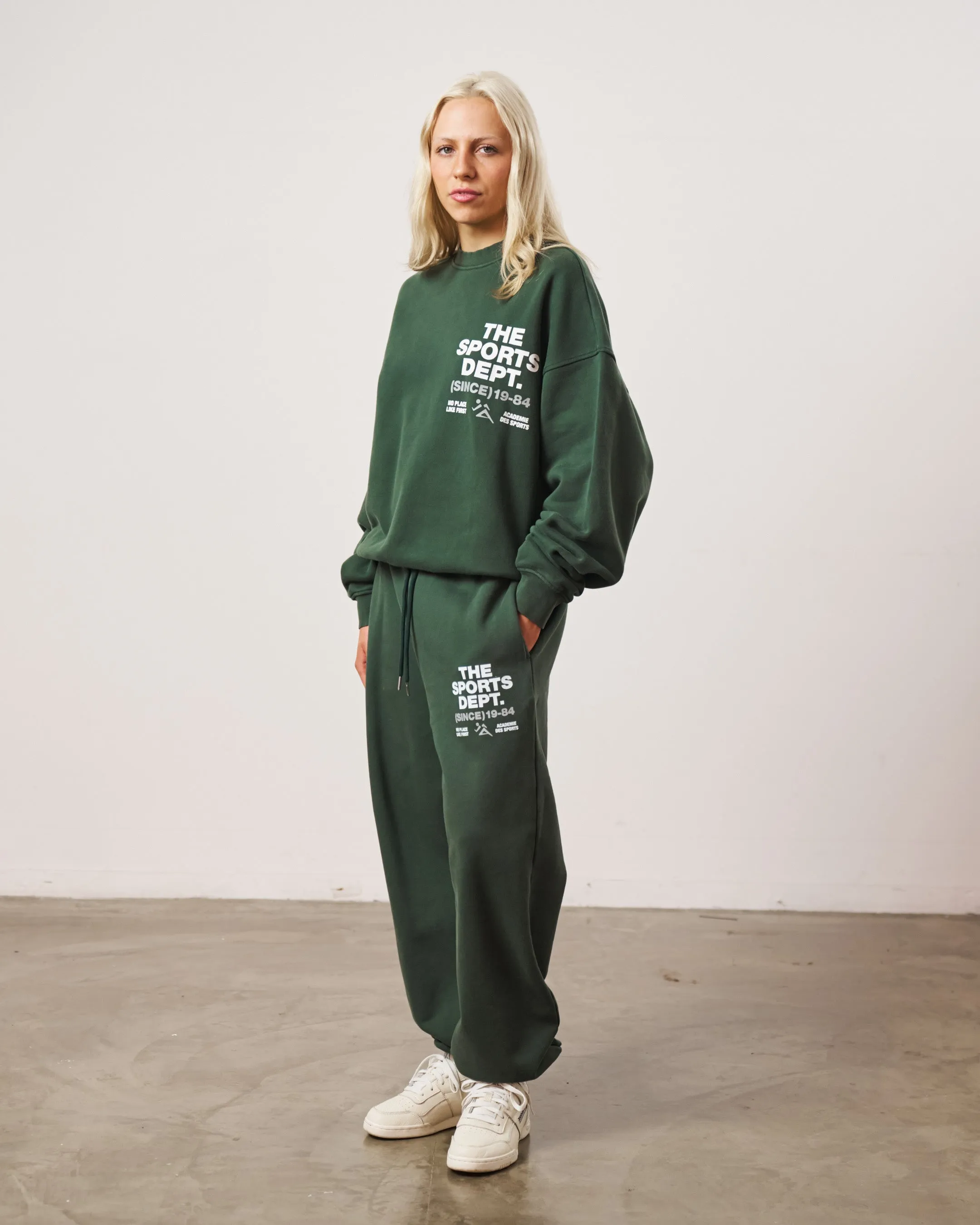 Vice 84 'The Sports Dept' Heavyweight Washed Sweater - Green Fashion Forward Wear Knitwear Look