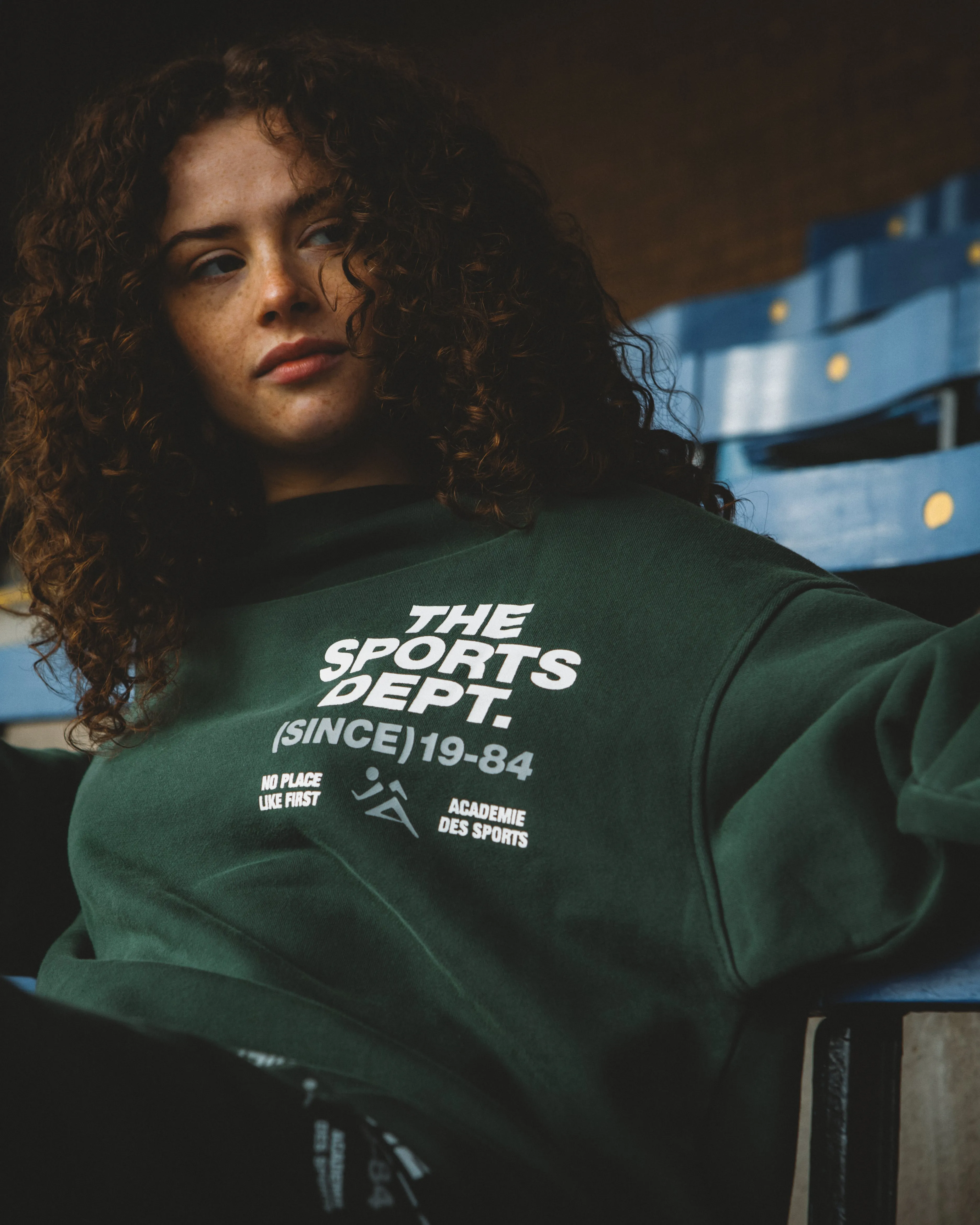 Vice 84 'The Sports Dept' Heavyweight Washed Sweater - Green Non Static Fiber Tech Chilly Weather Fashion
