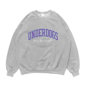Vice 84 'Underdogs' Vintage Washed Sweater - Ash Grey Fast Drying Stylish Comfort