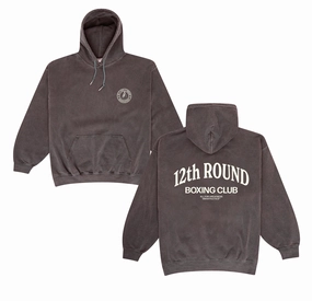 Street Energy Wear High Collar Coverage Vice 84 *10 Years Of* '12th Round' Hoodie - Vintage Washed Brown