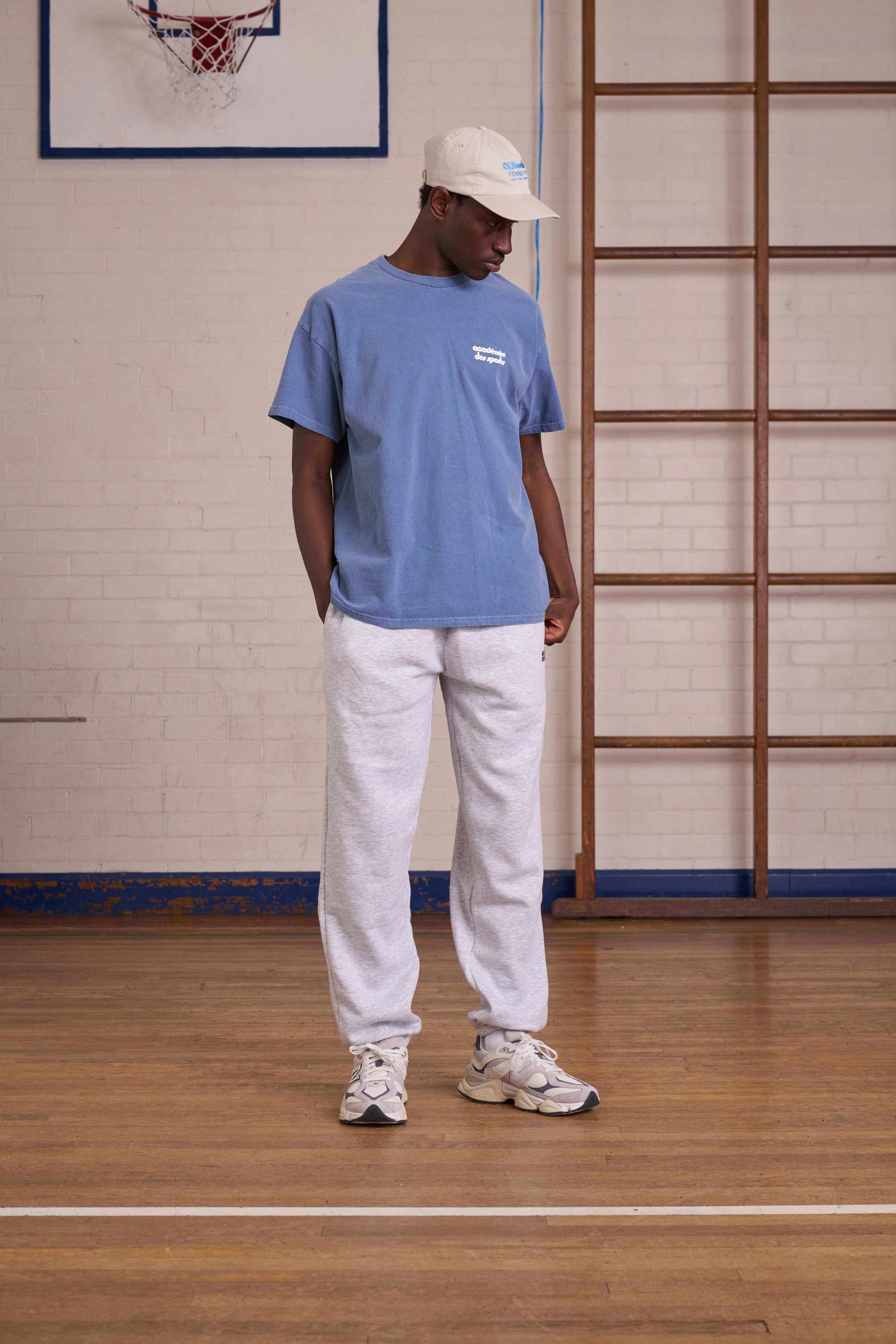 Vice 84 *10 Years Of* 'Baseline' Tee - Vintage Washed Blue Seam Free Edging TexturedWeavePattern