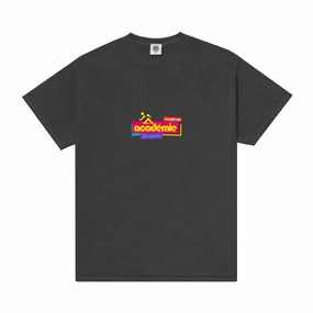 Vice 84 *10 Years Of* 'Retro Runner' Acid Wash Tee - Black Plus size confidence polo neck