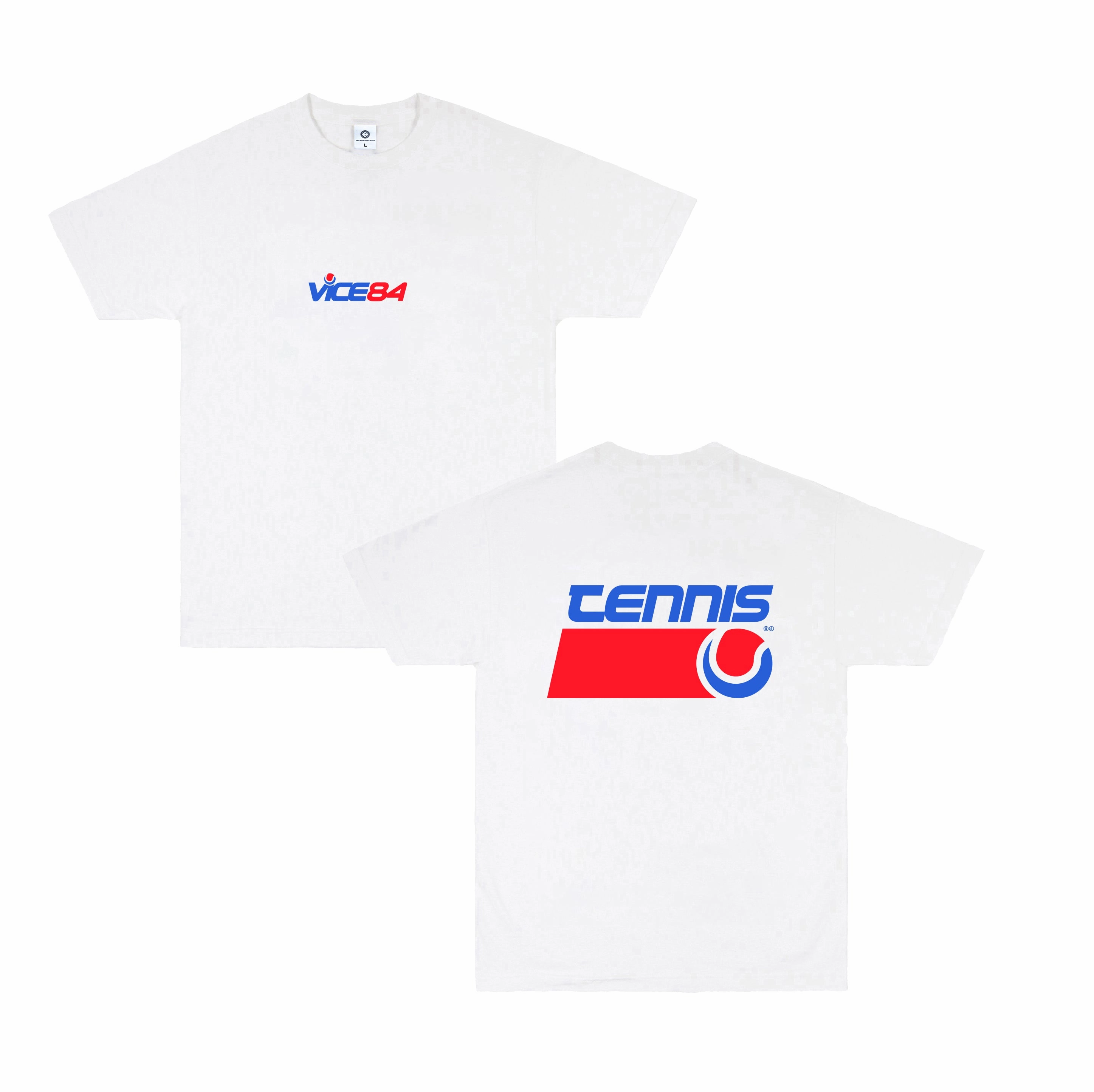 Effortless Wear AntiPilling Treatment Vice 84 *10 Years Of* 'Tennis' Tee - White