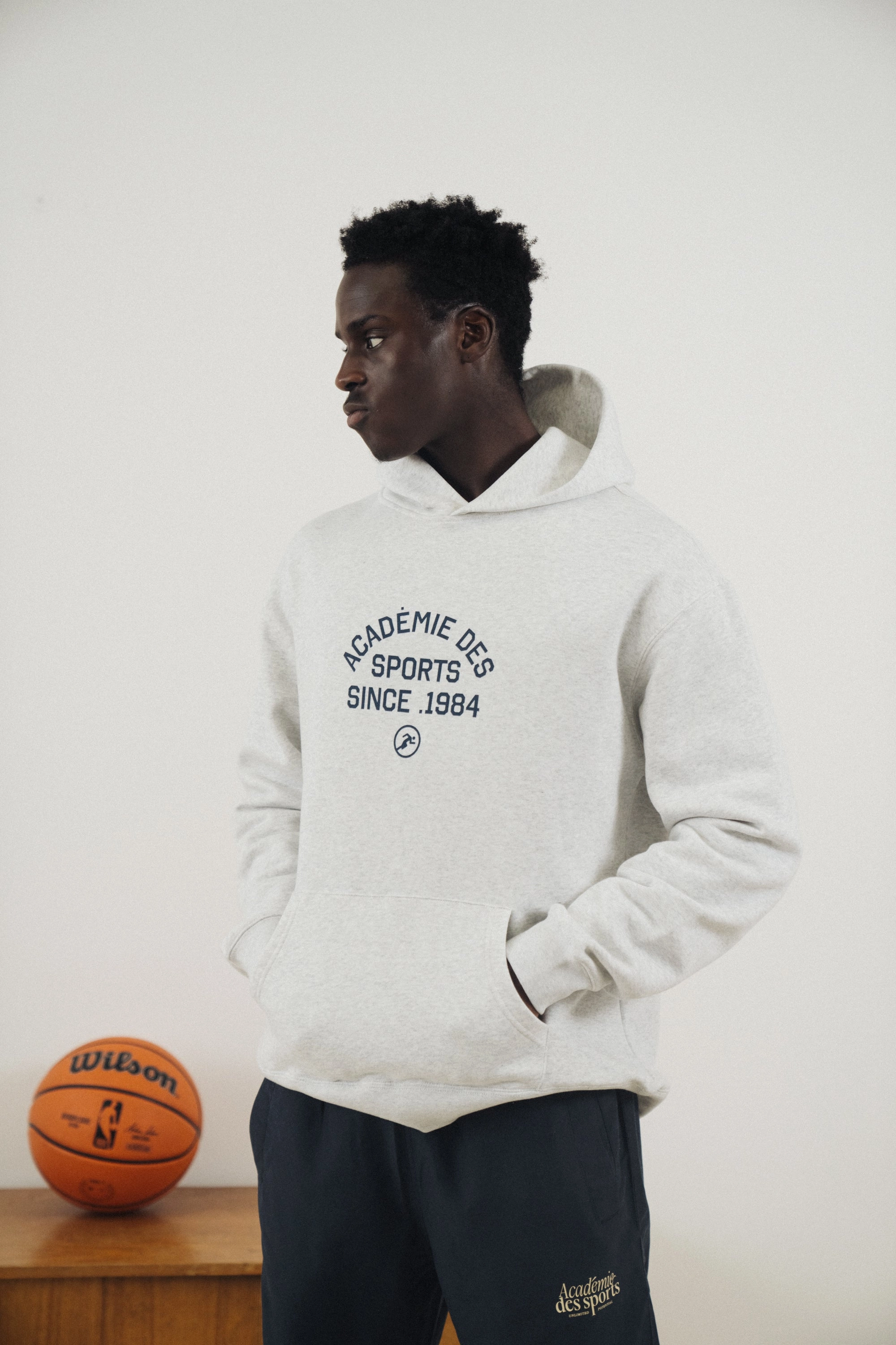 Vice 84 'Acad??mie Des Sports 1984' Hoodie - Ash Grey Printed Pattern Minimalist Lifestyle