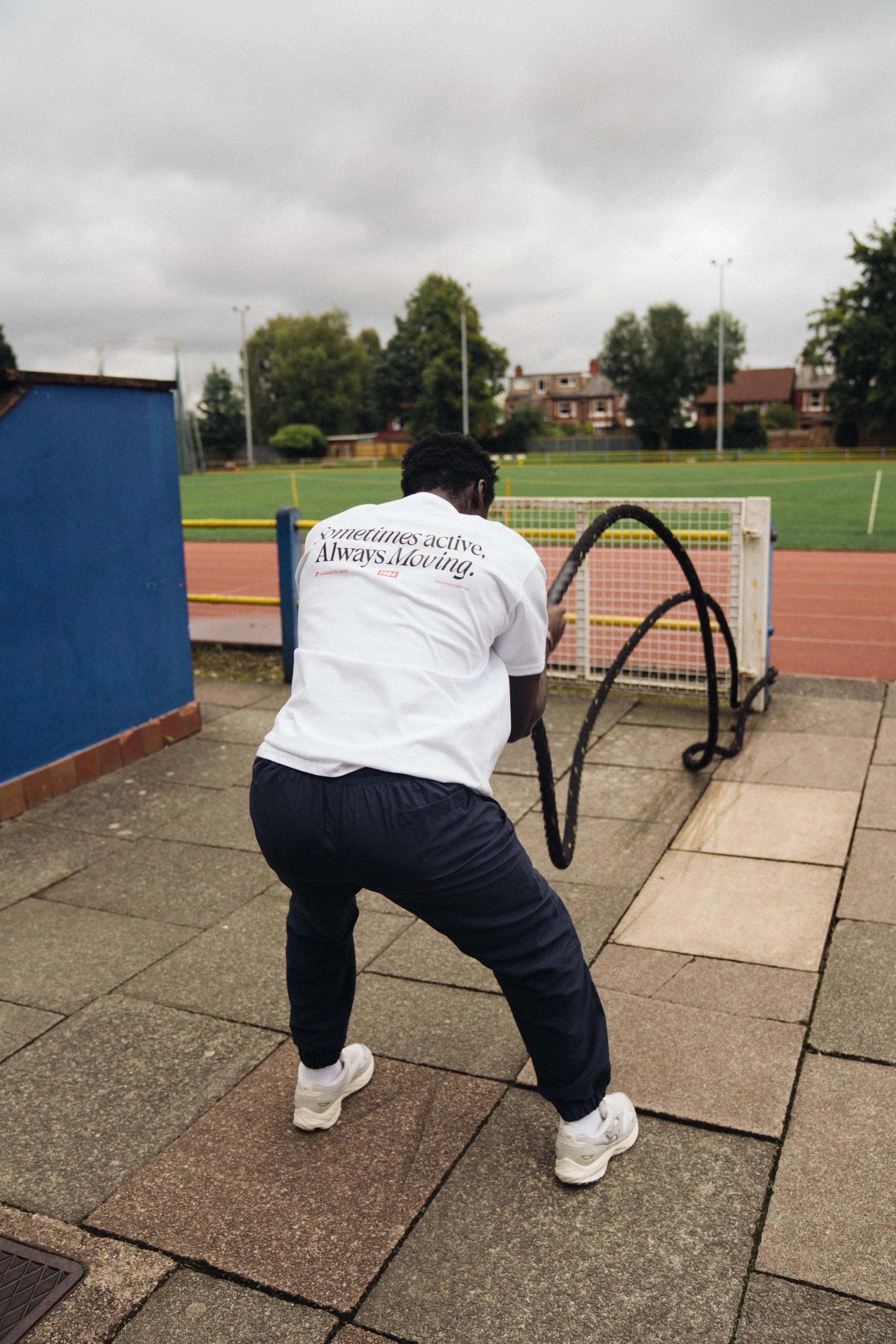 Vice 84 'Always Moving' Tee - White Minimalist Wear Raw Hem Finish