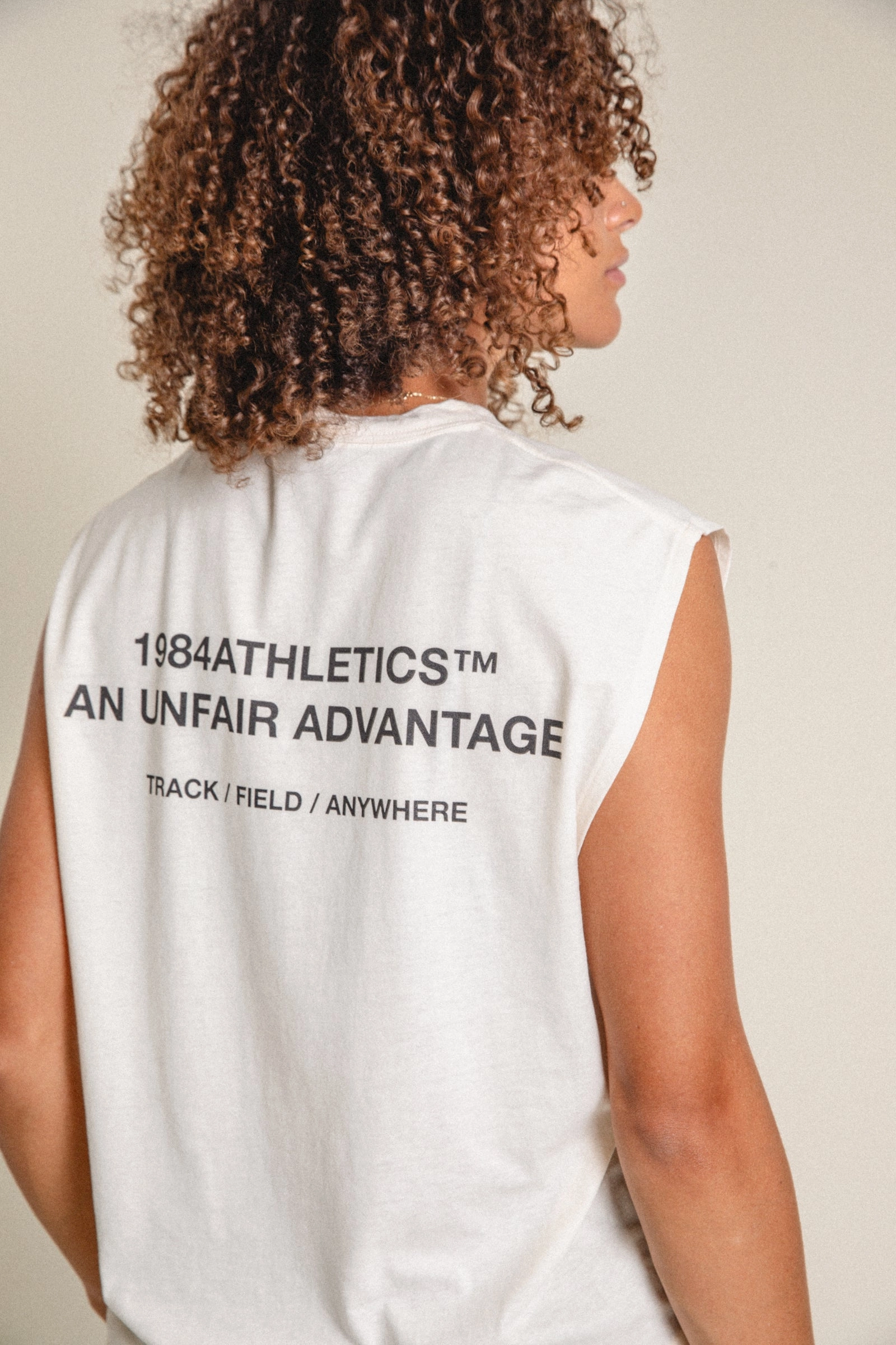 Vice 84 'Athletics' Active Tank - Ecru Active Comfort Wear Outdoor Activity