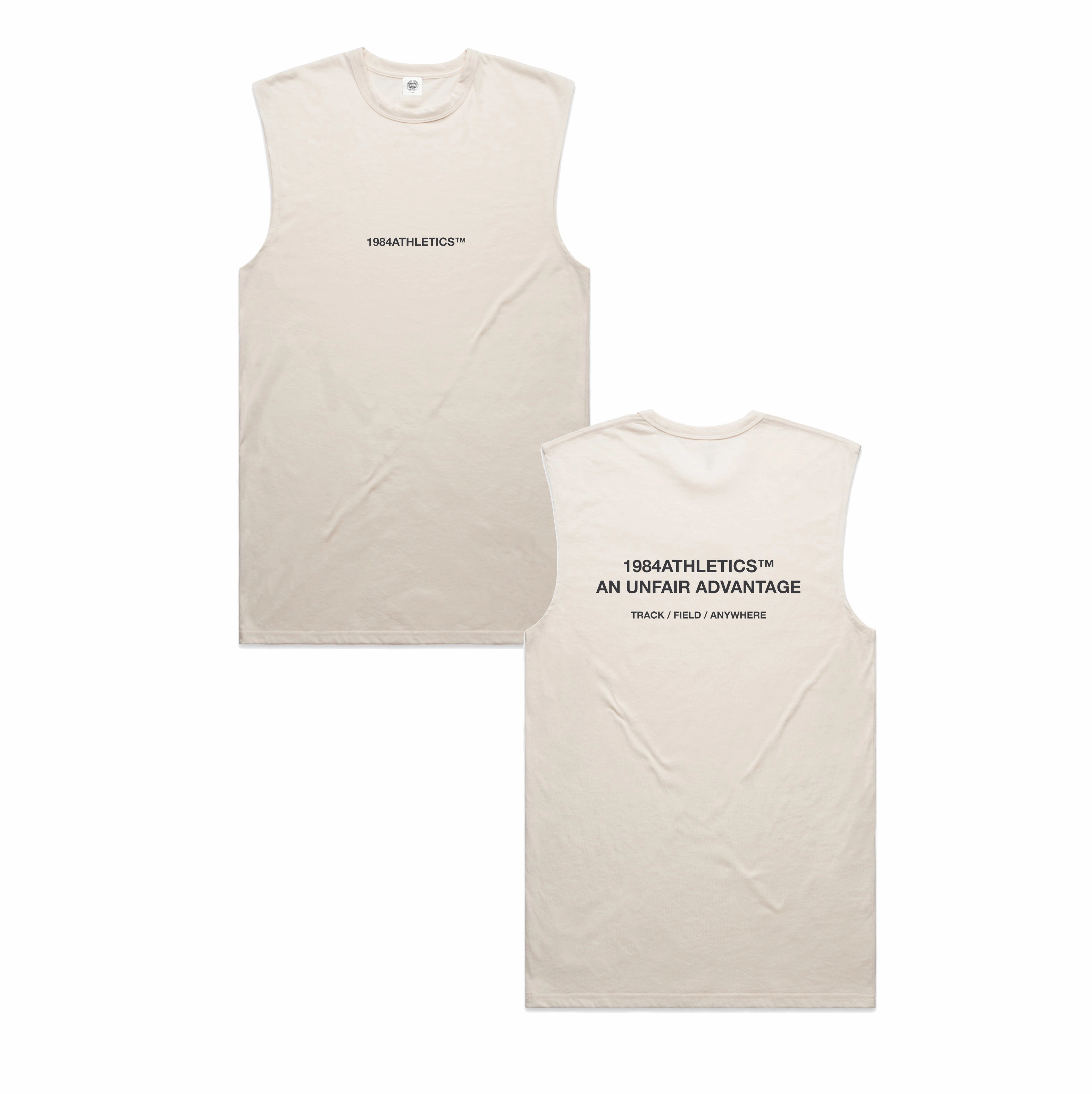Vice 84 'Athletics' Active Tank - Ecru Rayon blend Durable Colorfast Finish
