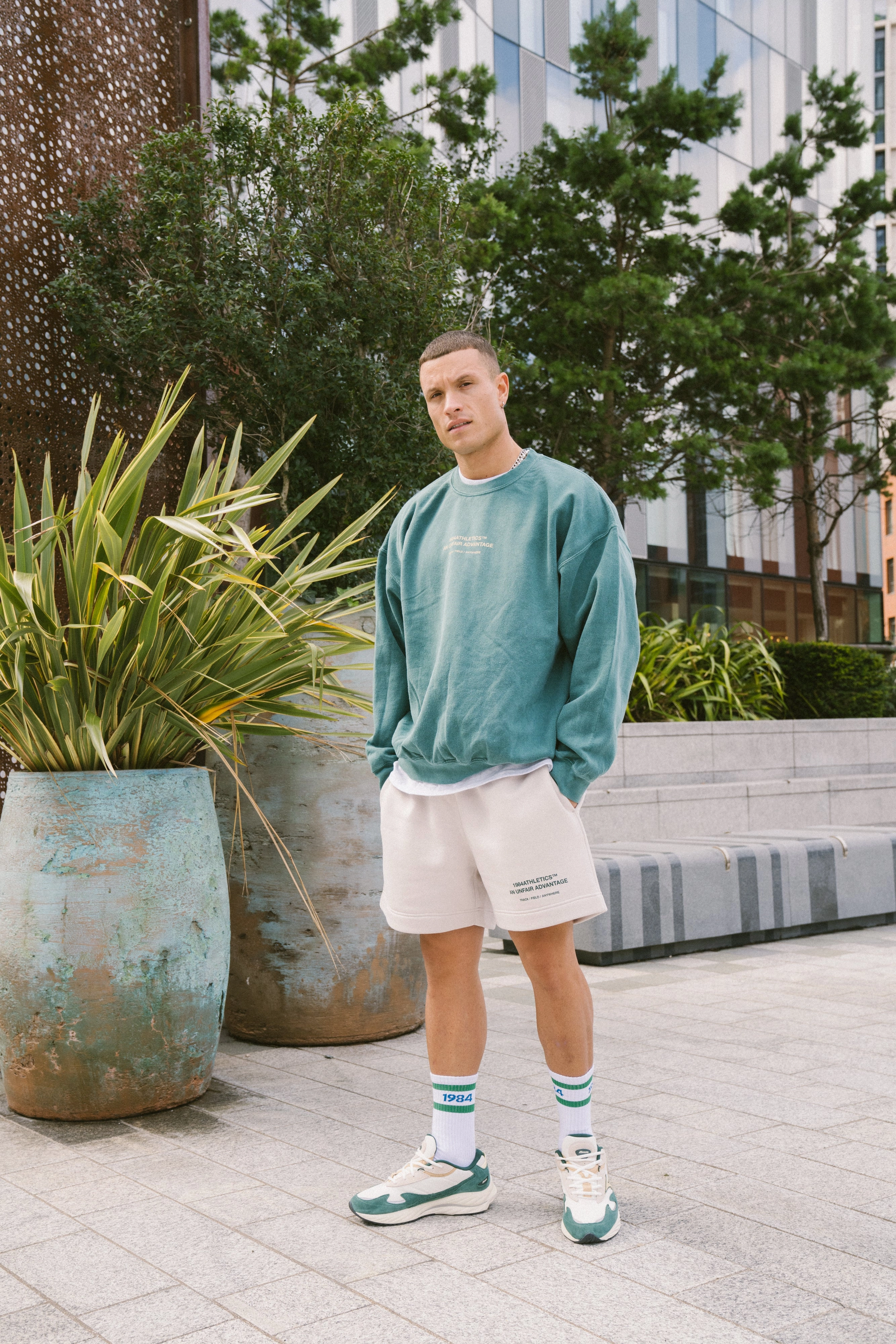 Outdoor Look Vice 84 'Athletics' Jogger Shorts - Bone