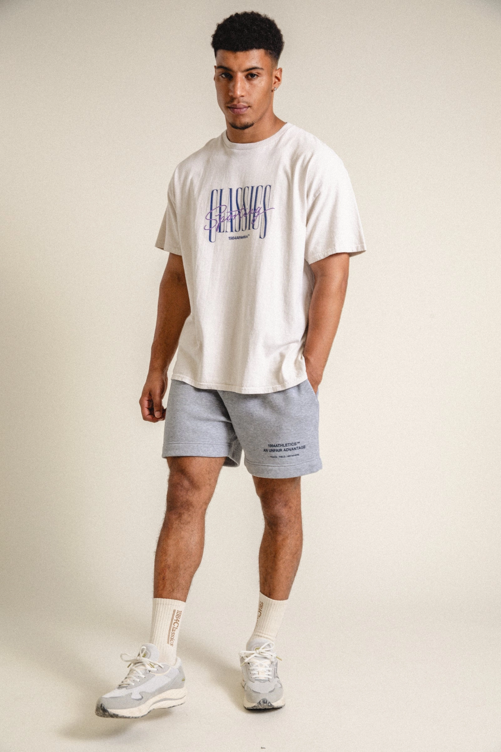 Layering Piece Vice 84 'Athletics' Jogger Shorts - Grey