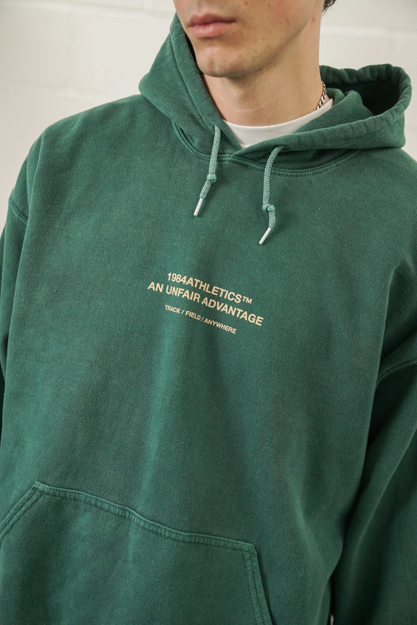 Vice 84 'Athletics' Vintage Washed Hoodie - Forest Golf wear Cinco de Mayo wear