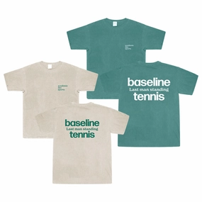 Curved Hemline Simple Chic Vice 84 'Baseline' Washed Tees Twinpack - Green/Stone