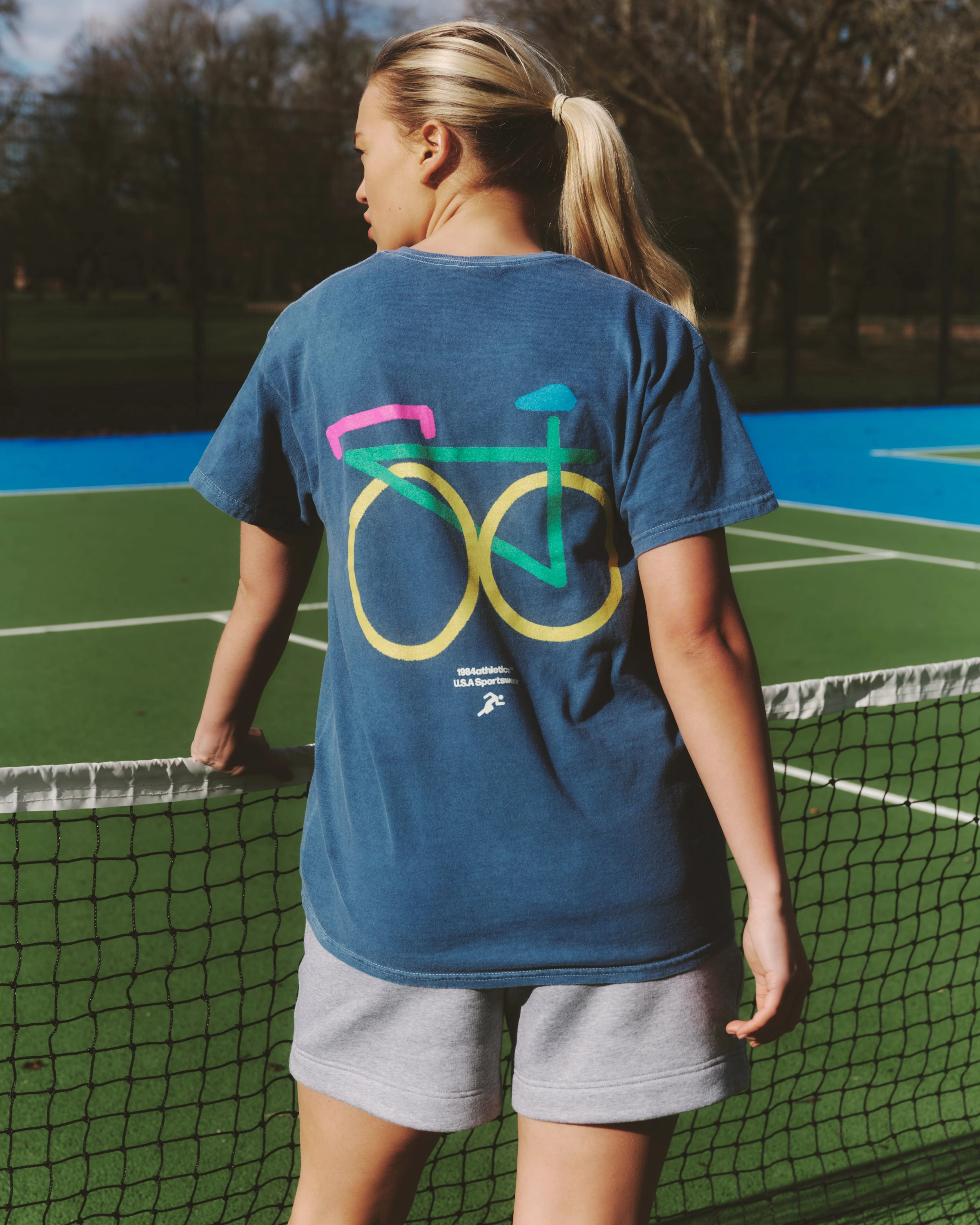 Vice 84 'Bicycle' Vintage Washed Tee - Navy Retro nostalgia Fresh Outfit