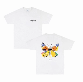 Vice 84 'Butterfly' Tee - White Soft and Flexible