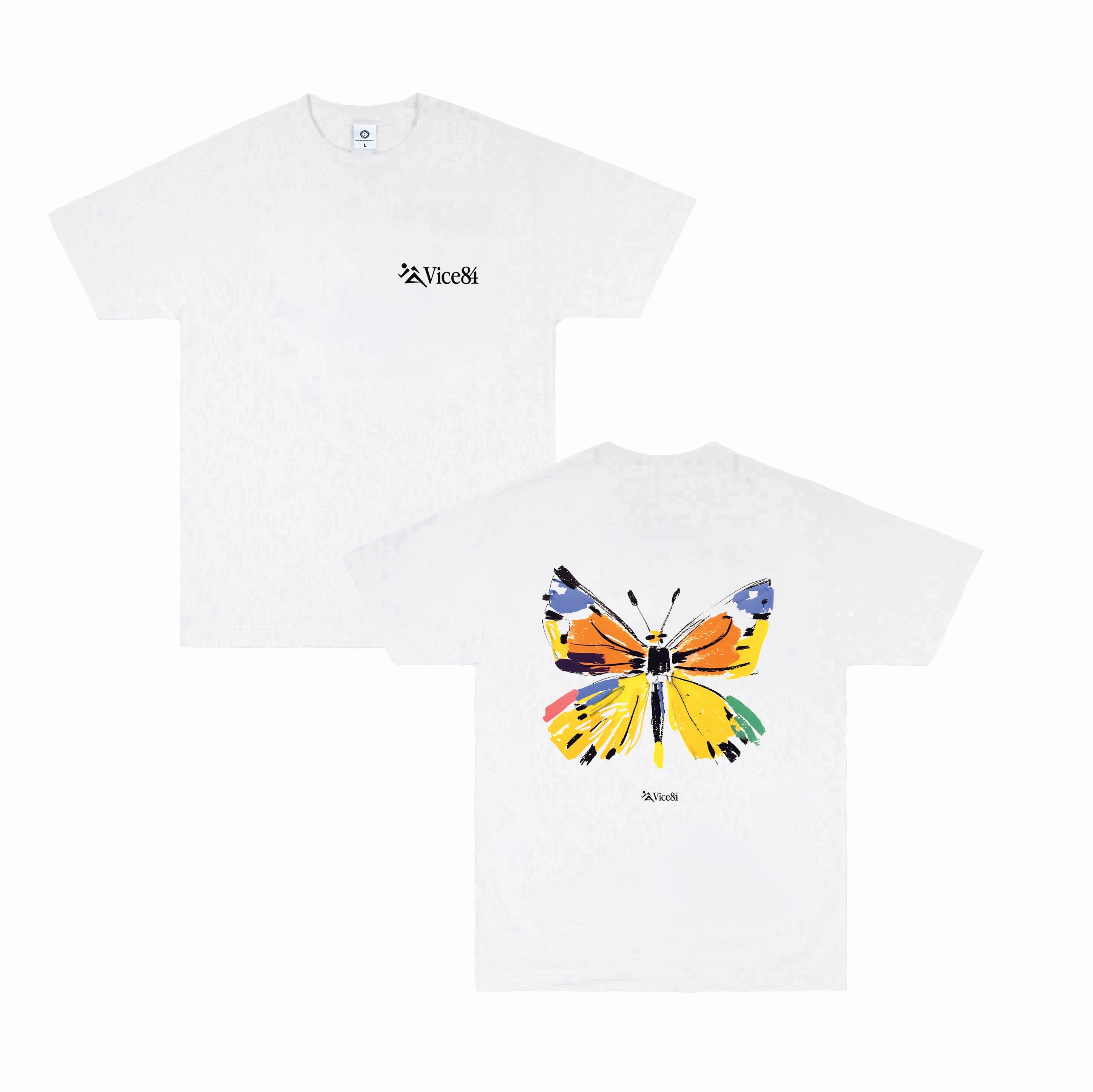 Vice 84 'Butterfly' Tee - White Soft and Flexible
