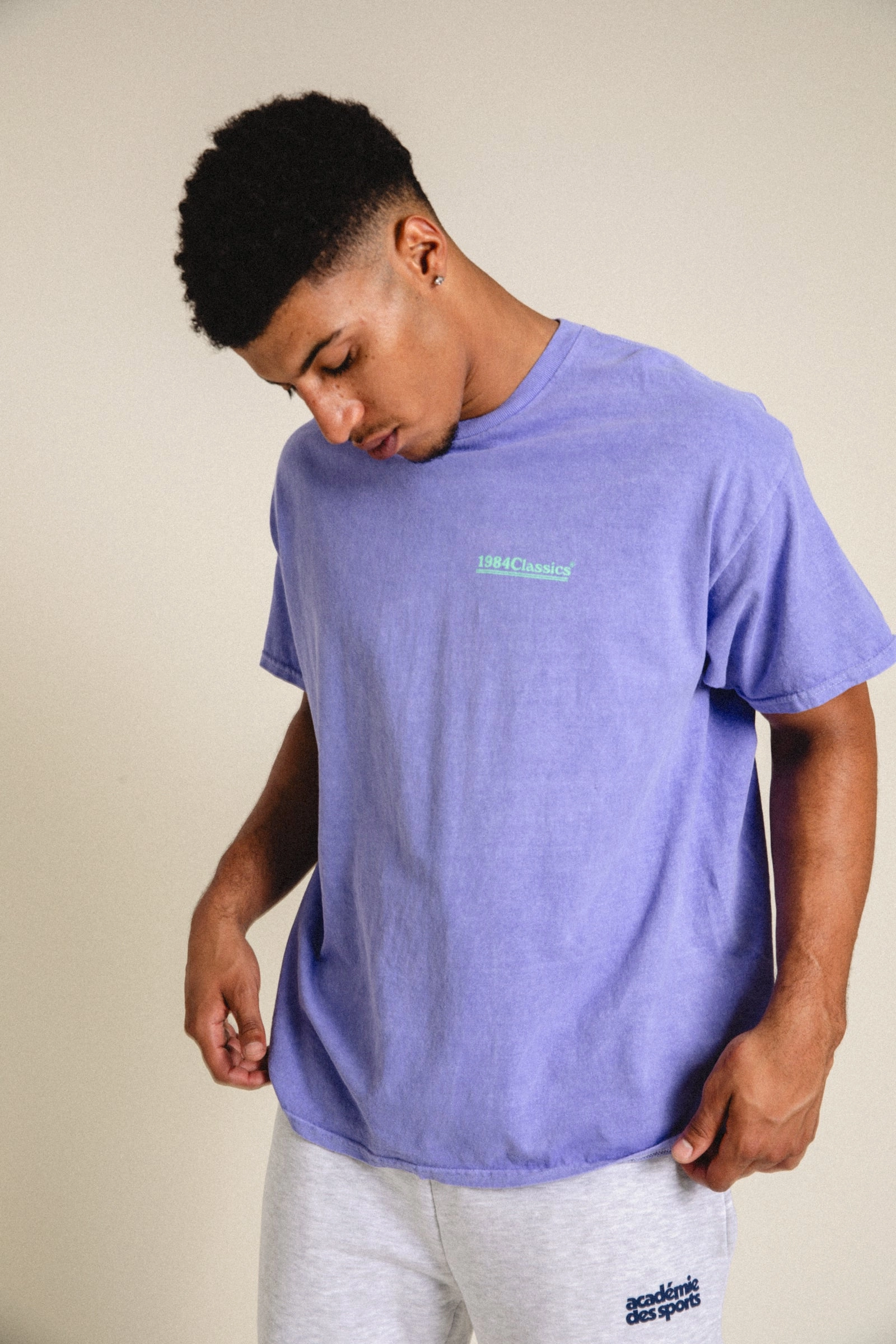 Vice 84 'Classics' Vintage Washed Tee - Orchid MoistureWicking Technology Distressed Hem Finish
