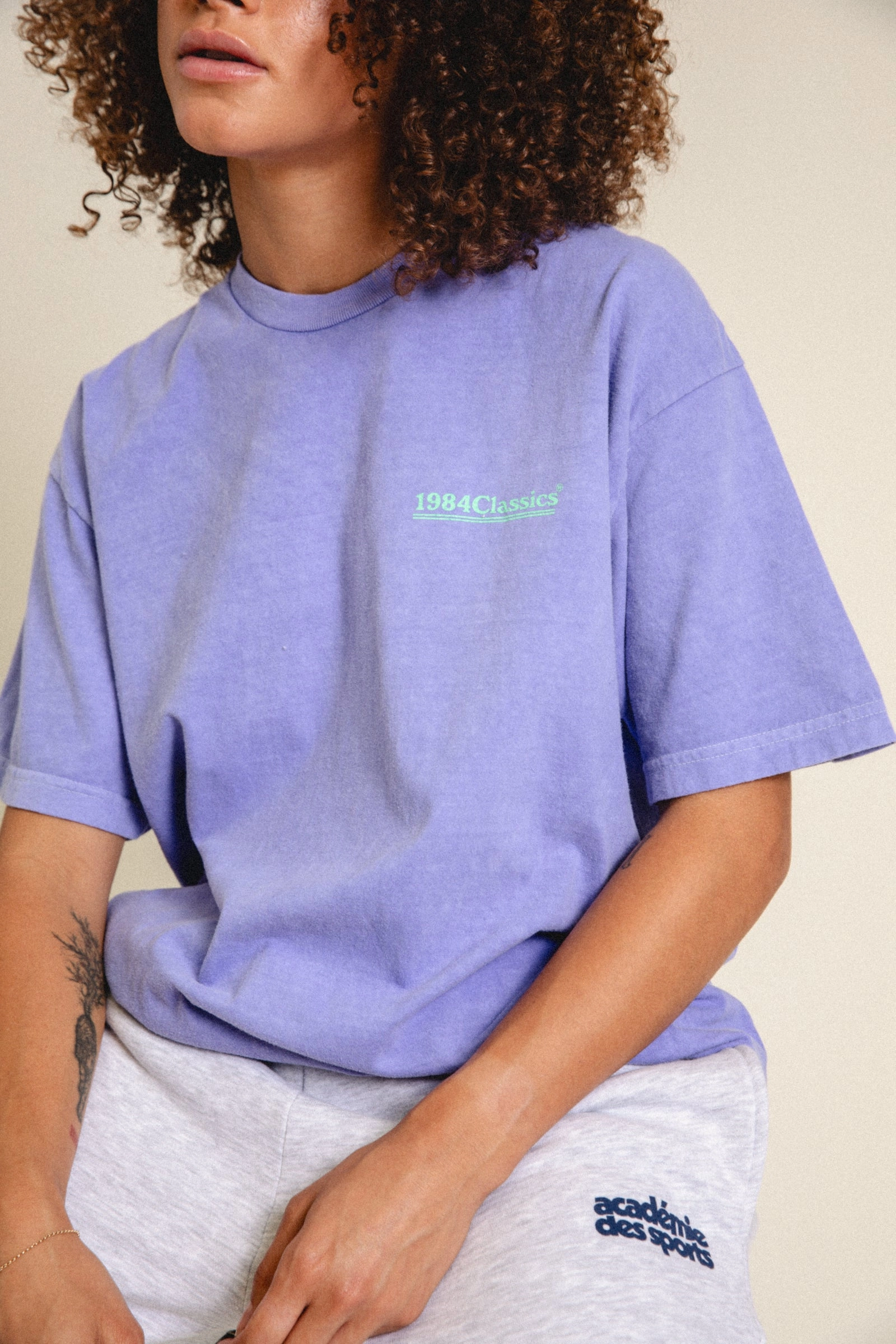 Perfect for Workouts Tear Resistant Knit Vice 84 'Classics' Vintage Washed Tee - Orchid