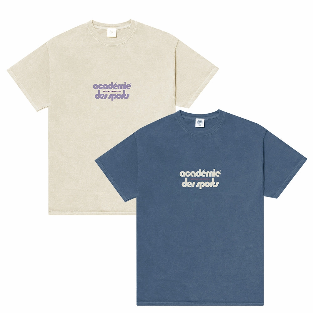 Comfort and Fit Vice 84 'Club Acad??mie' Vintage Washed Tee Twinpack - Cream/Navy