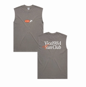 Vice 84 'Fun Club' Active Tank - Faded Grey Soft and Light