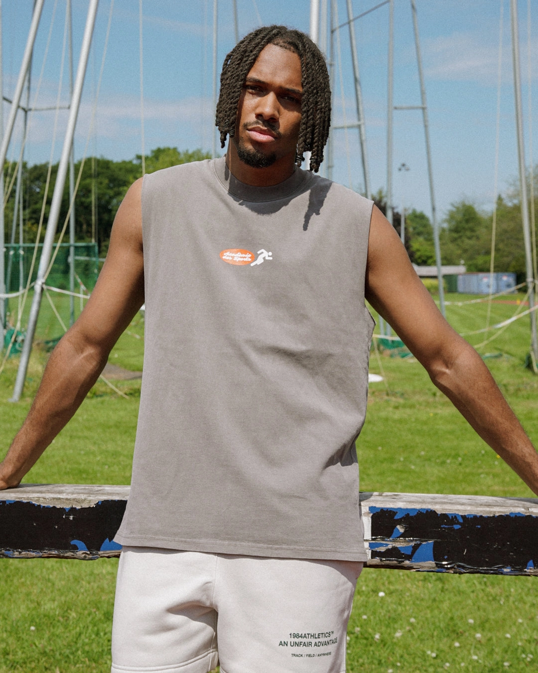 Vice 84 'Fun Club' Active Tank - Faded Grey Timeless Design