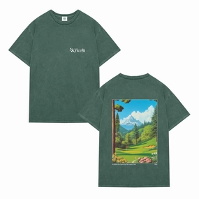 spandex blend Vice 84 'Golf & Country Club' Vintage Washed Tee - Forest