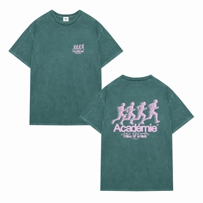 Vice 84 'Leading Pack' Vintage Washed Tee - Green Quality Comfort Minimalist Wear