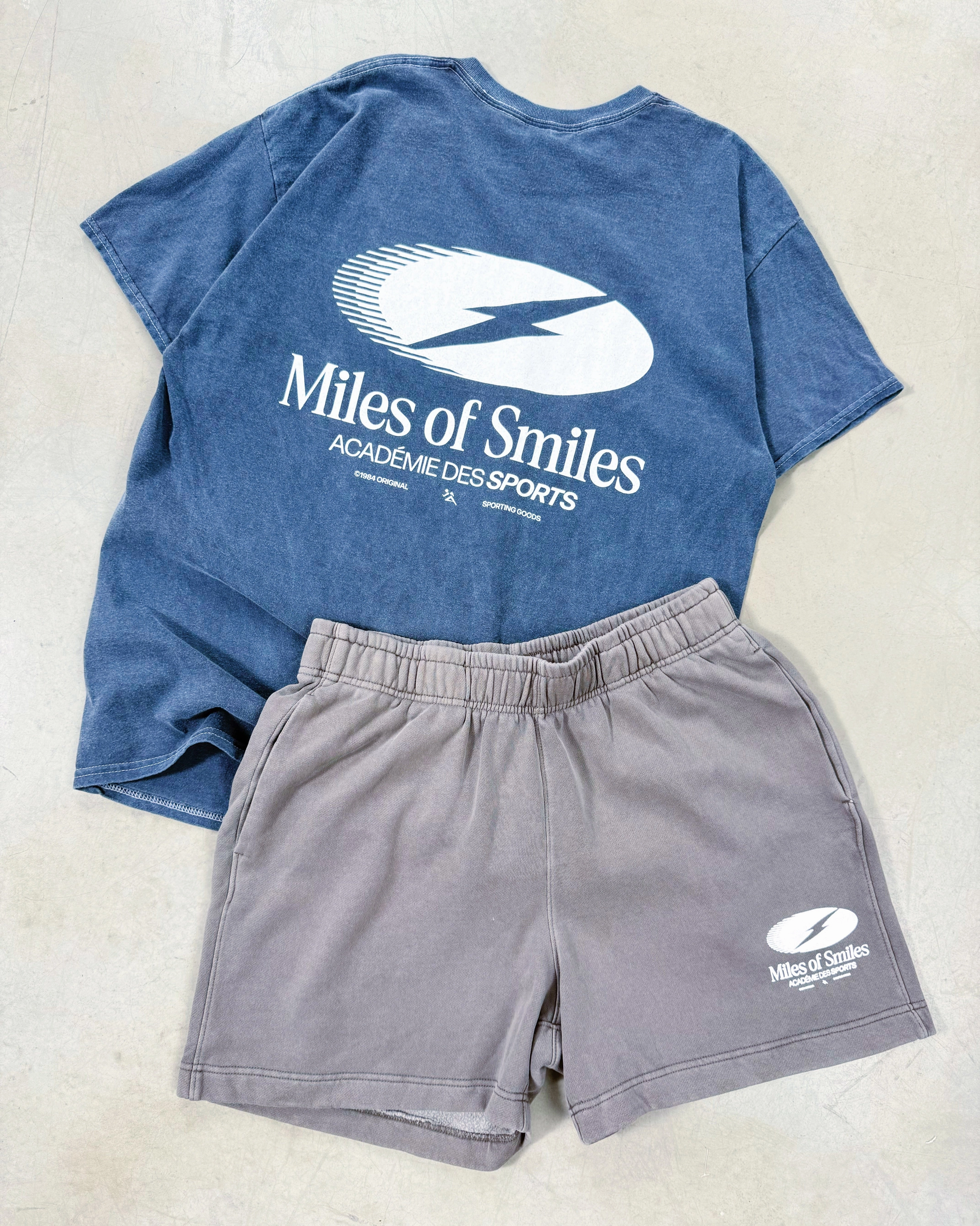 Vice 84 'Miles of Smiles' Jogger Shorts - Faded Grey Sporty Design