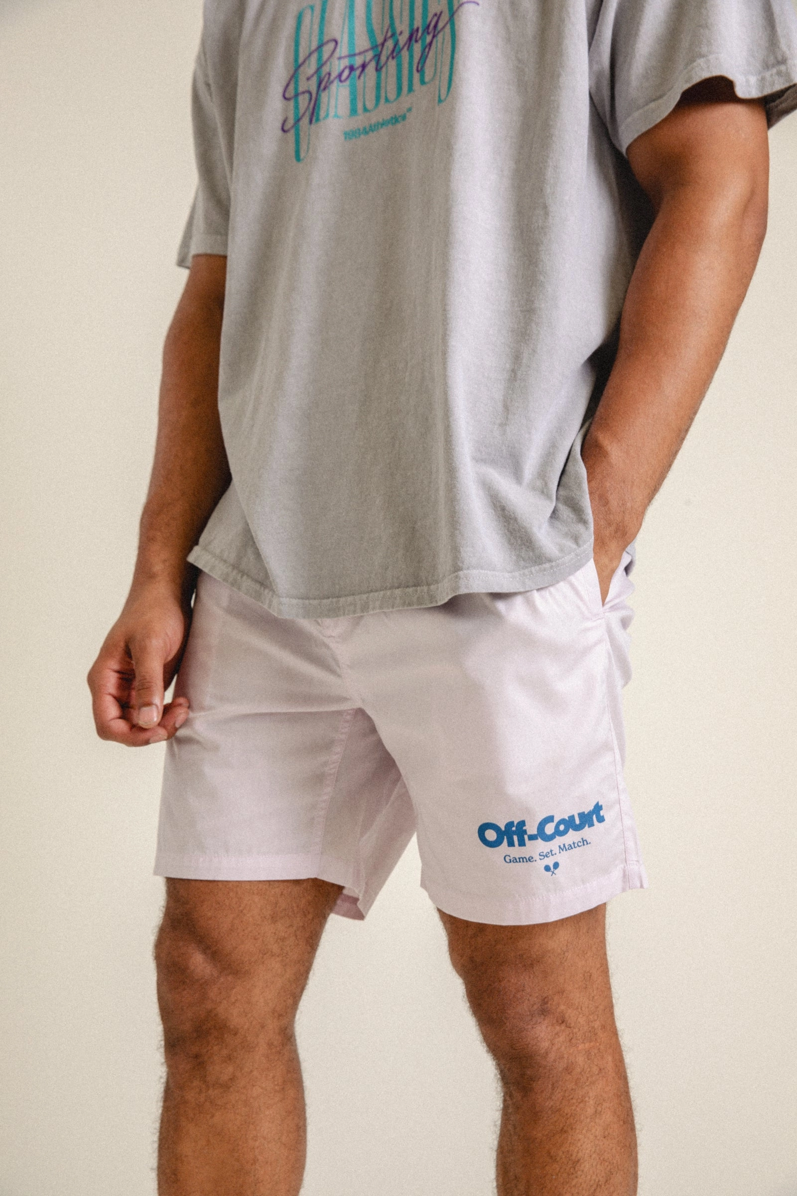 Jogging Ready Low Maintenance Fabric Vice 84 'Off-Court GSM' Beach Short - Light Pink