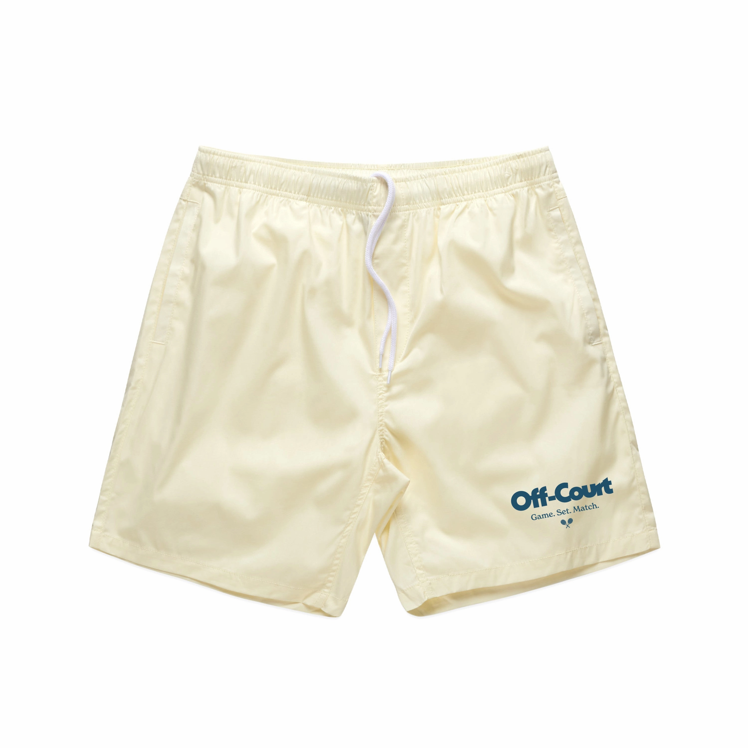 Vice 84 'Off-Court GSM' Beach Shorts - Lemon Reflective Safety Stripes