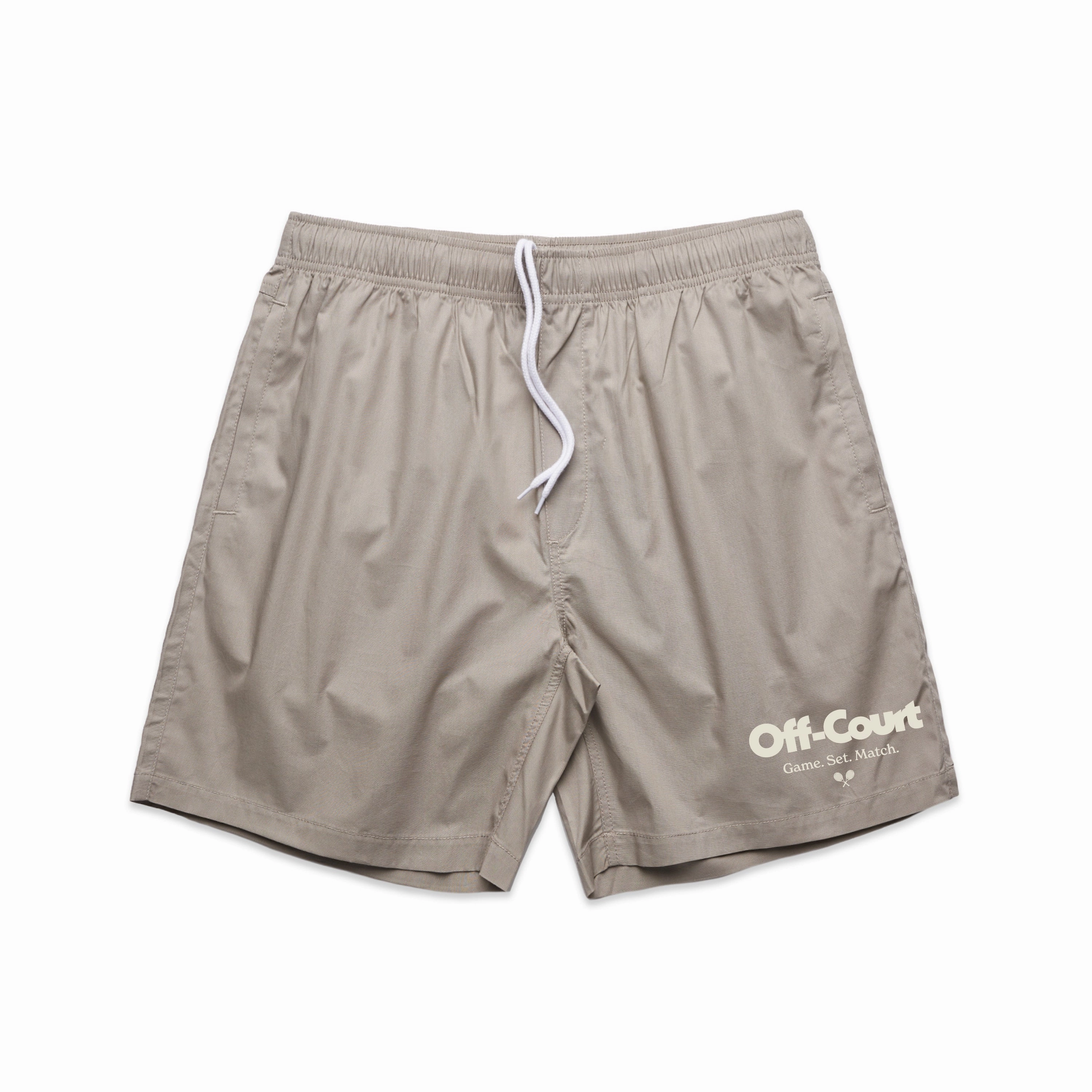 Vice 84 'Off-Court GSM' Beach Shorts - Mushroom Flex Motion UV Protection Fabric