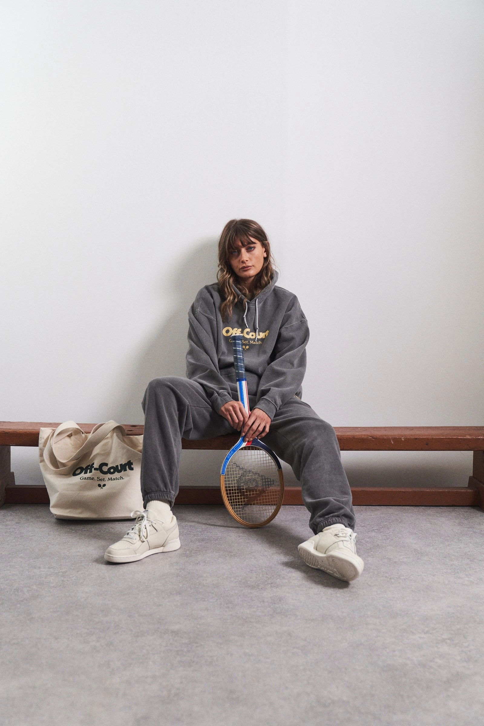 Vice 84 'Off-Court GSM' Hoodie & Jogger Set -  Vintage Washed Charcoal City Edge