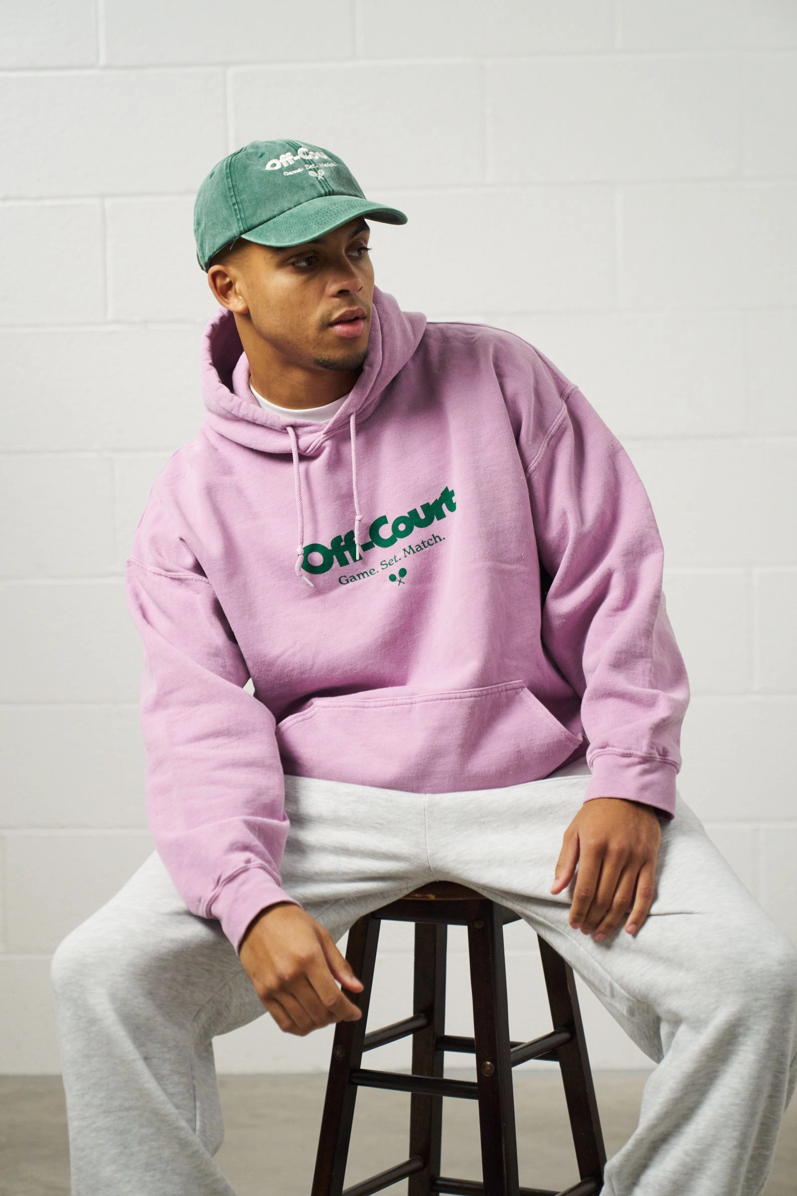 autumn clothing Hanukkah wear Vice 84 'Off-Court GSM' Vintage Washed Hoodie - Pink